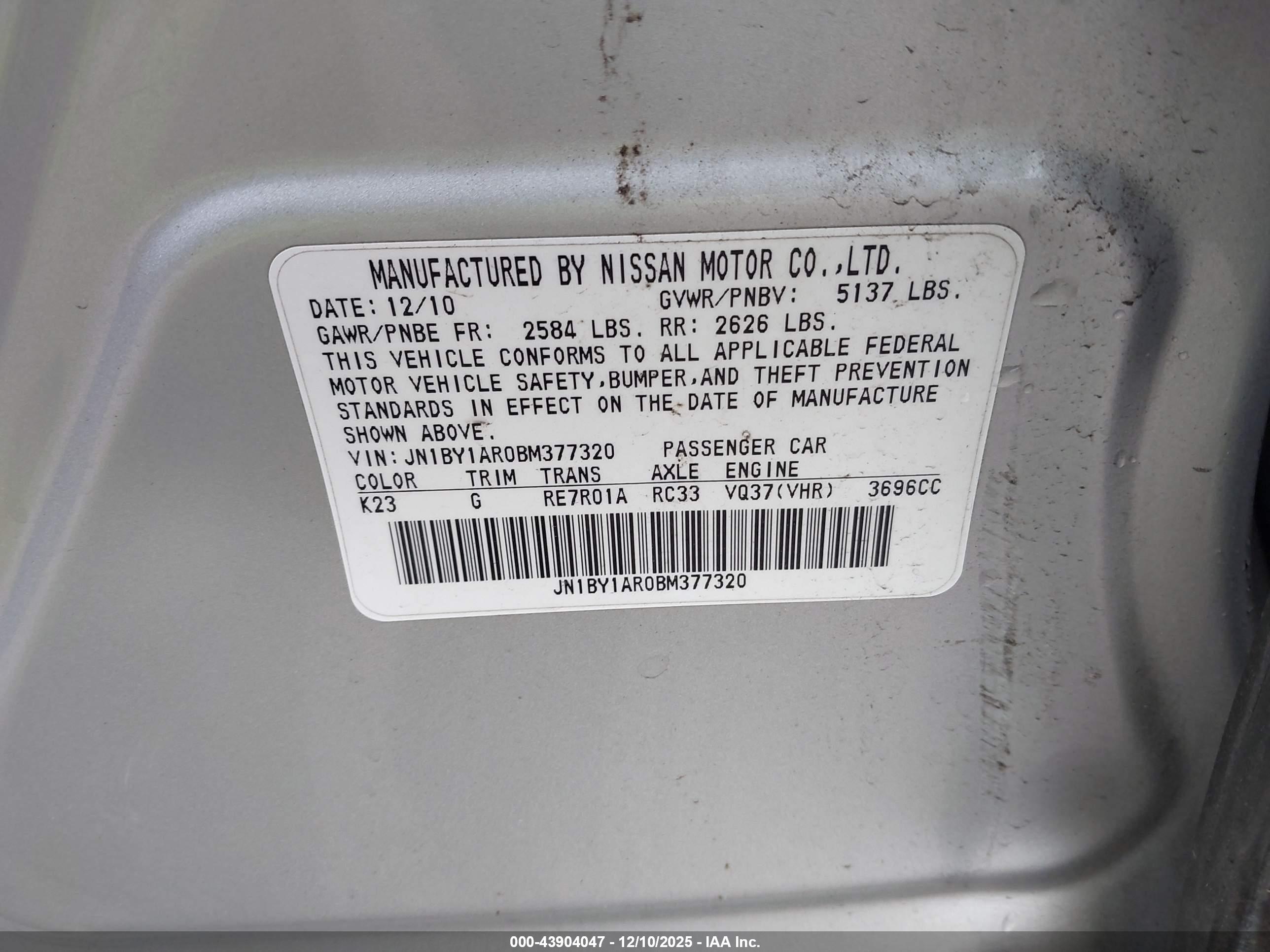 INFINITI M37X image 9