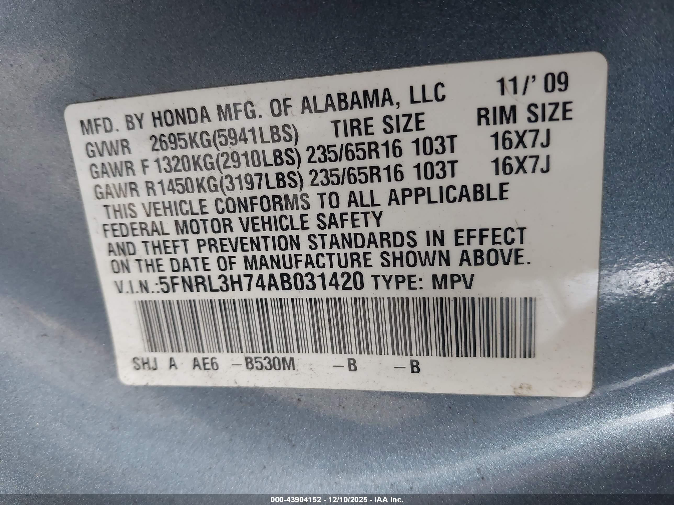 HONDA ODYSSEY image 9