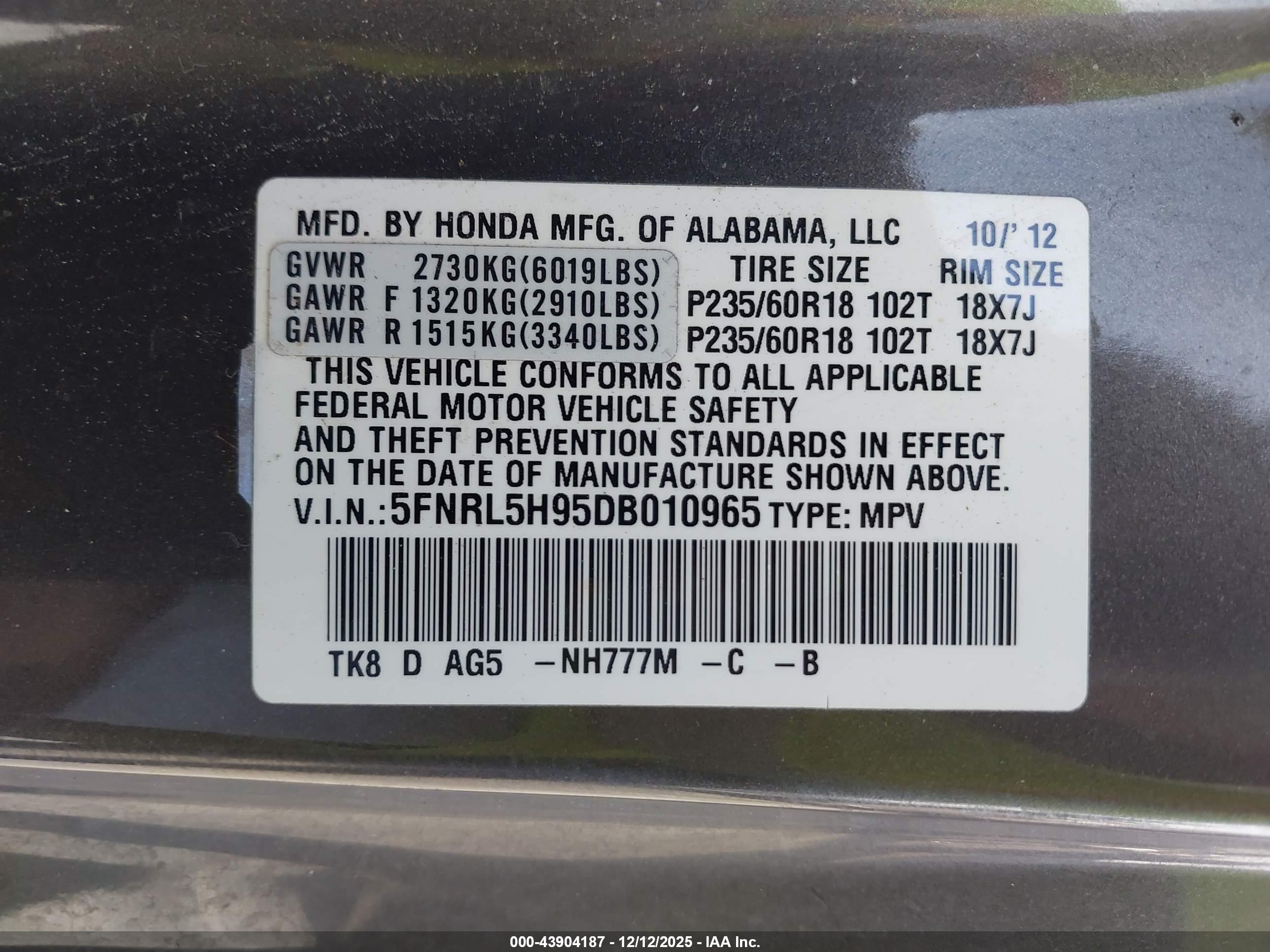 HONDA ODYSSEY image 9