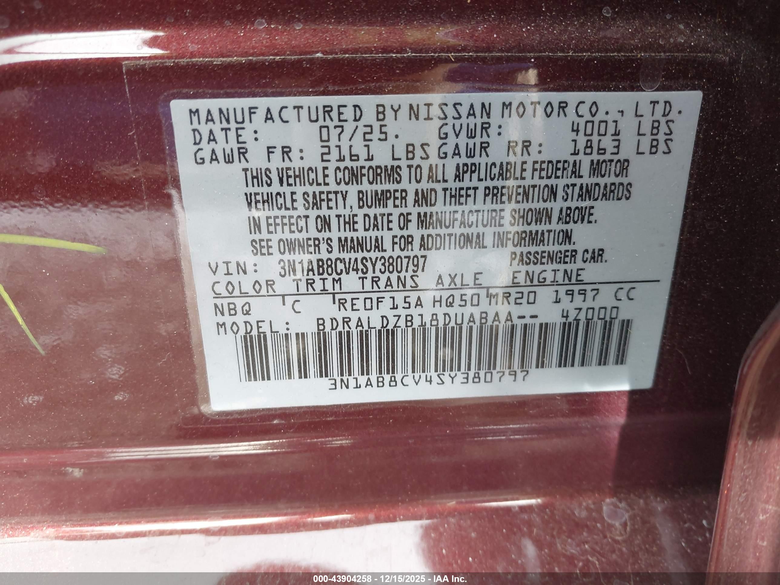 NISSAN SENTRA image 9