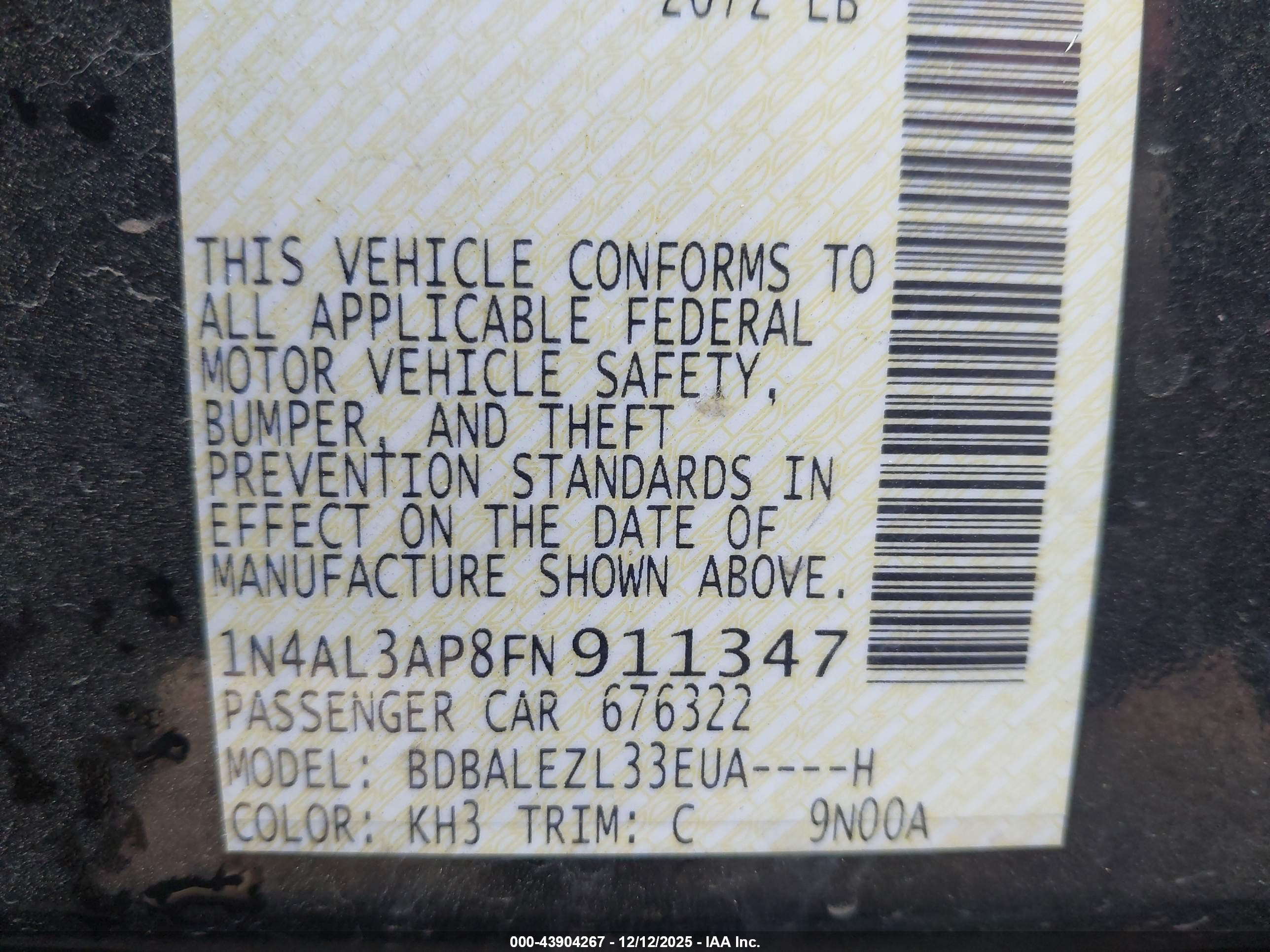 NISSAN ALTIMA image 9
