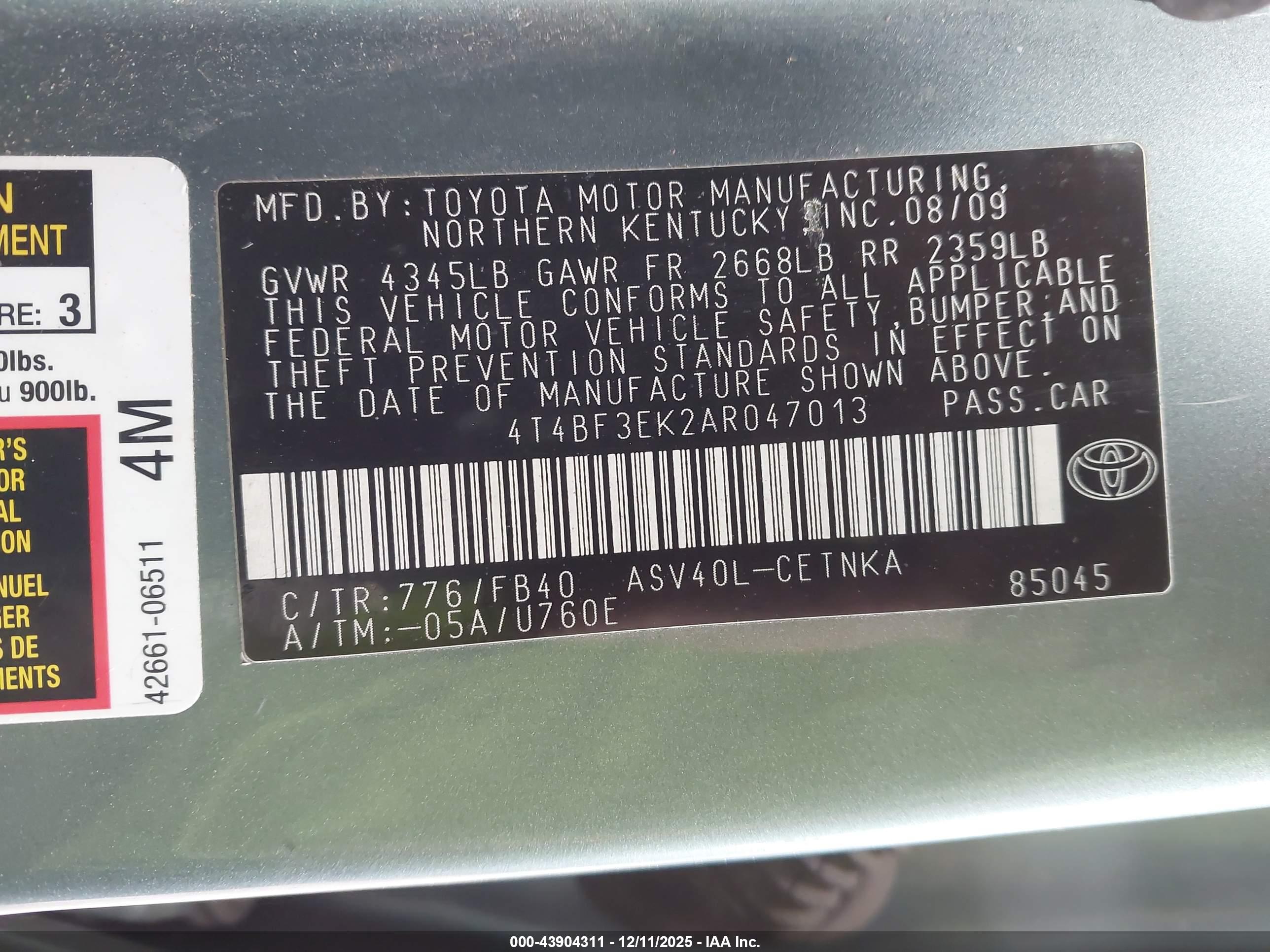 TOYOTA CAMRY image 9