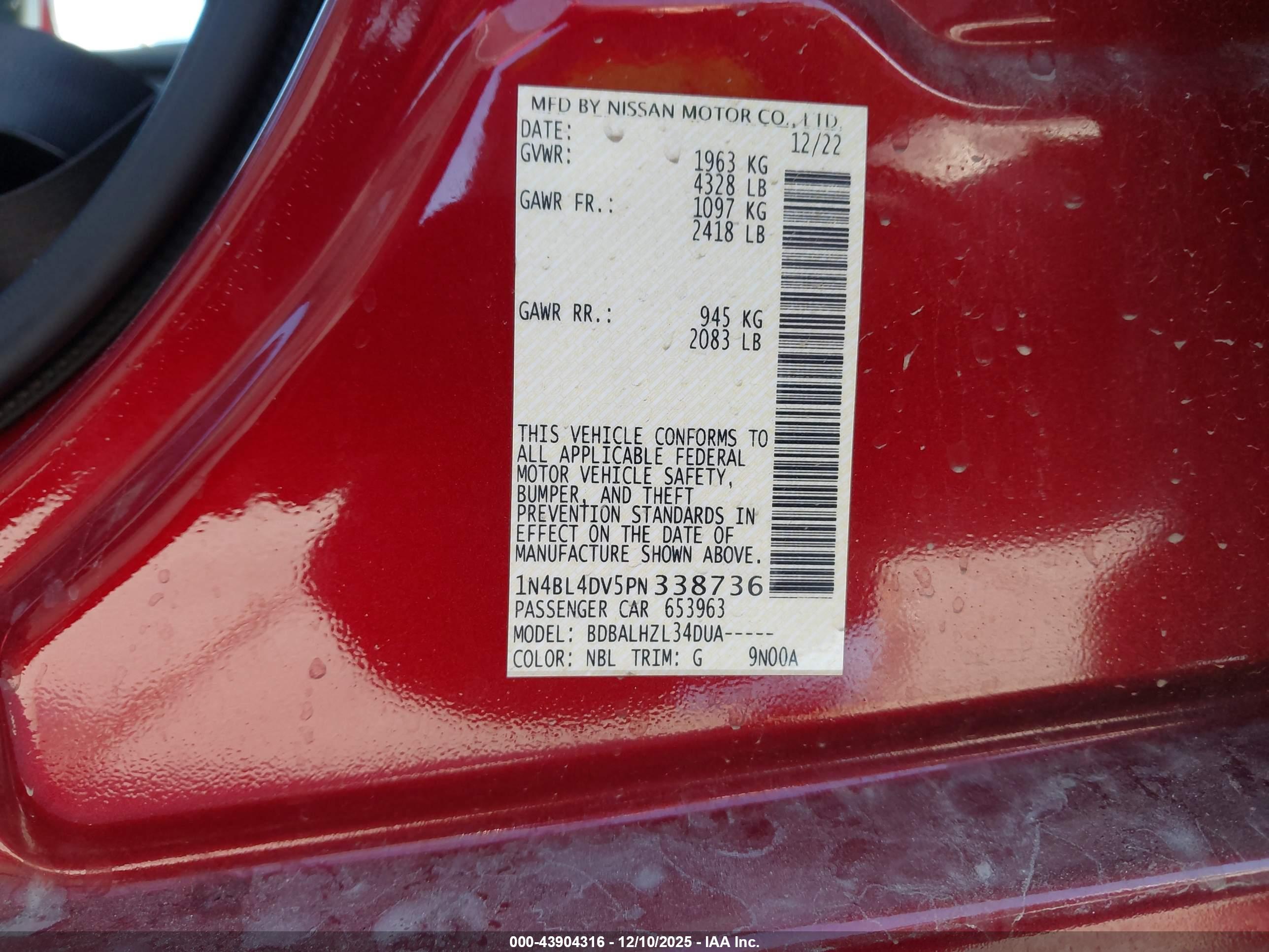NISSAN ALTIMA image 9
