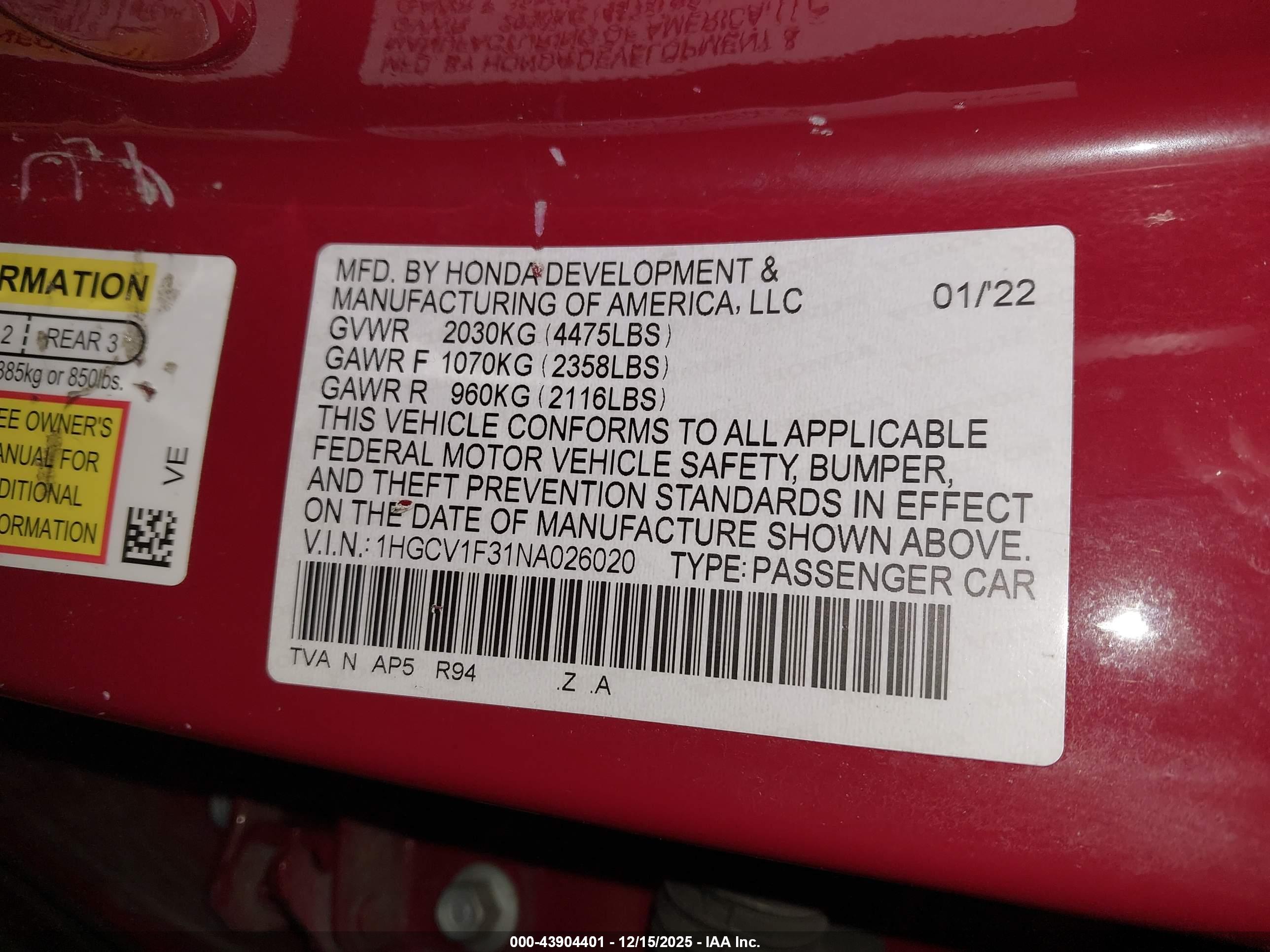 HONDA ACCORD image 9