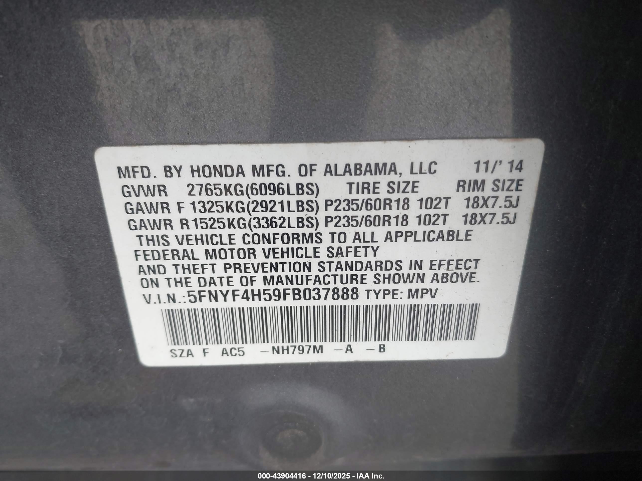 HONDA PILOT image 9