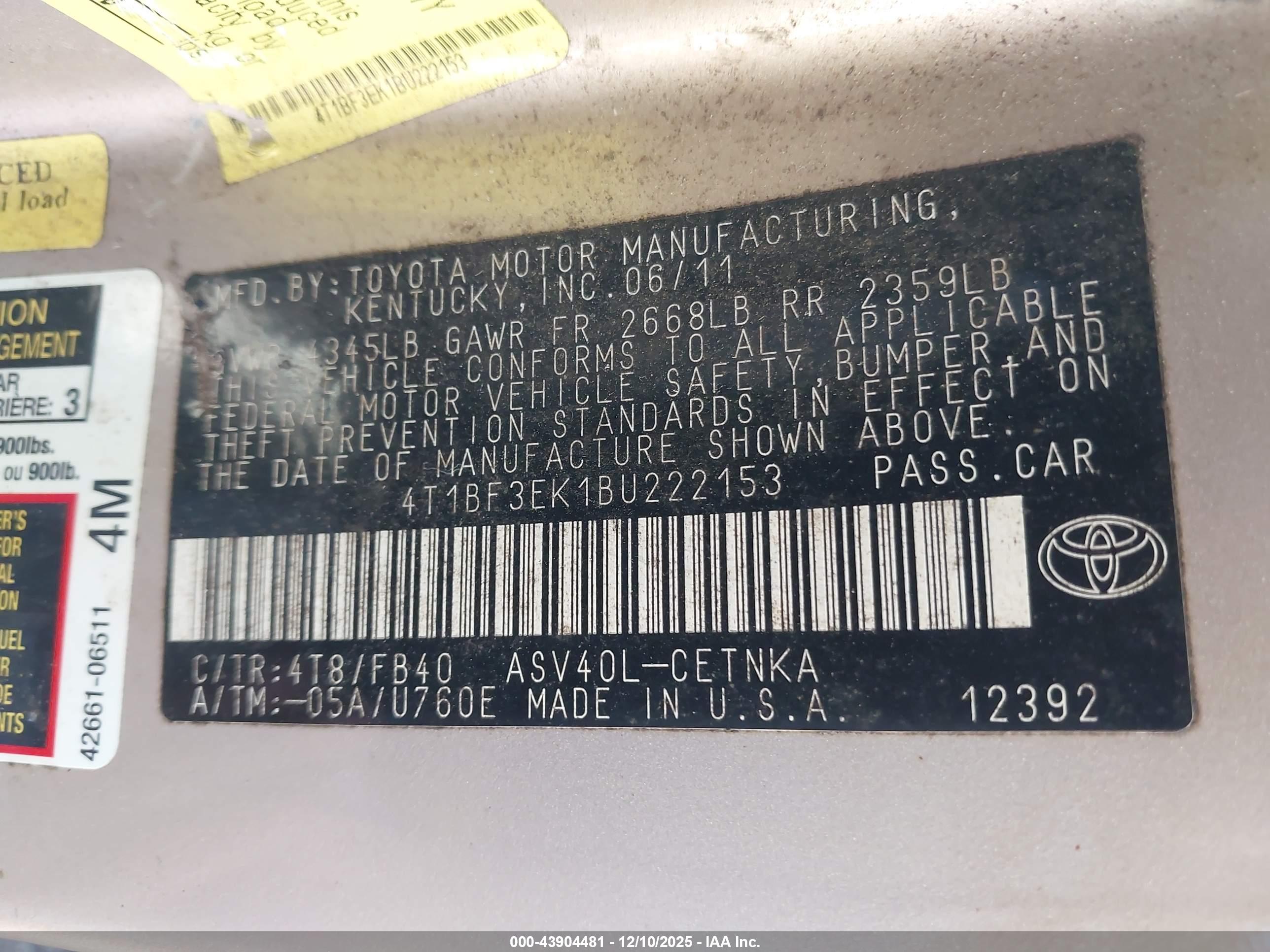 TOYOTA CAMRY image 9