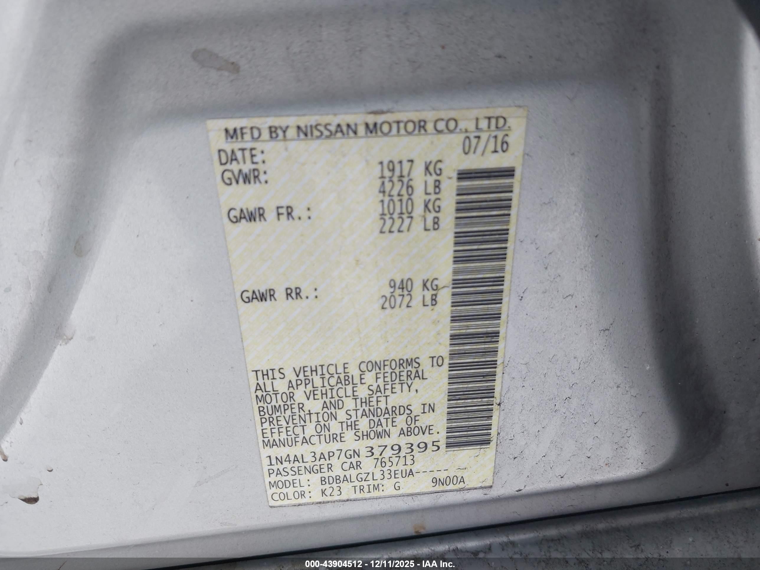 NISSAN ALTIMA image 9
