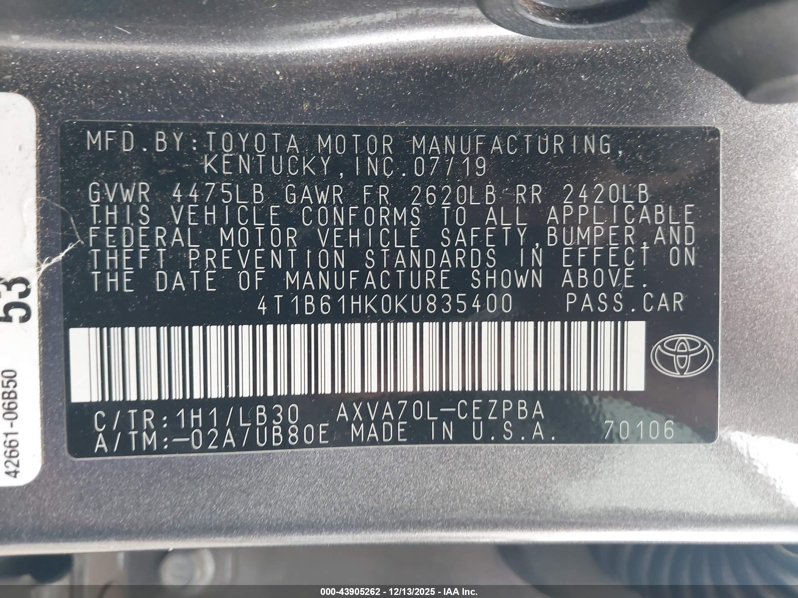 TOYOTA CAMRY image 9