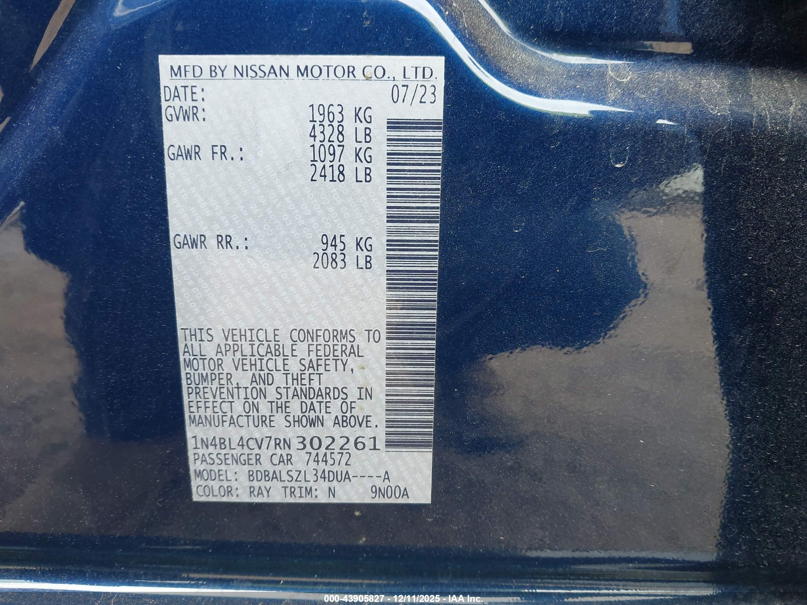NISSAN ALTIMA image 9