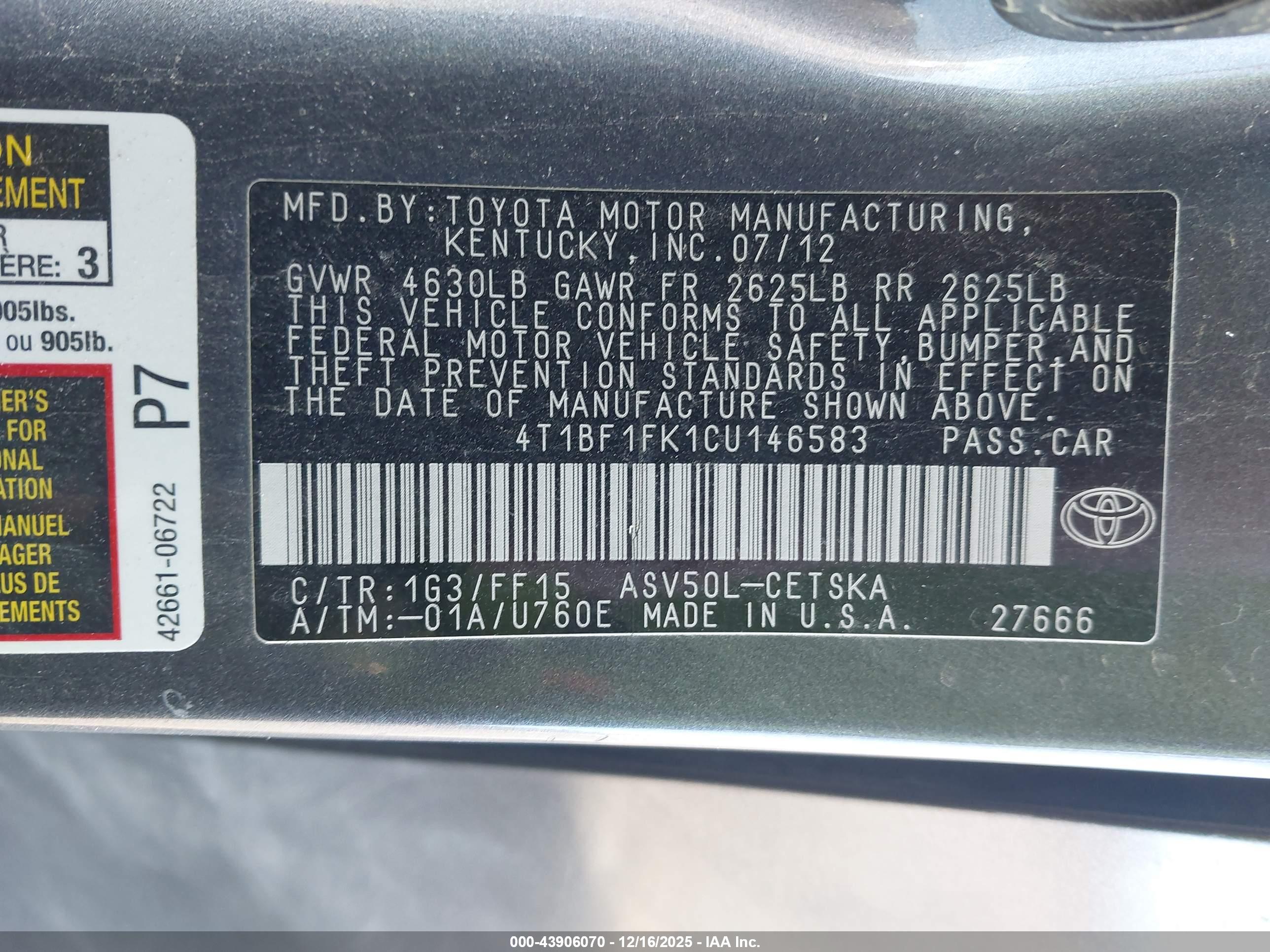 TOYOTA CAMRY image 9
