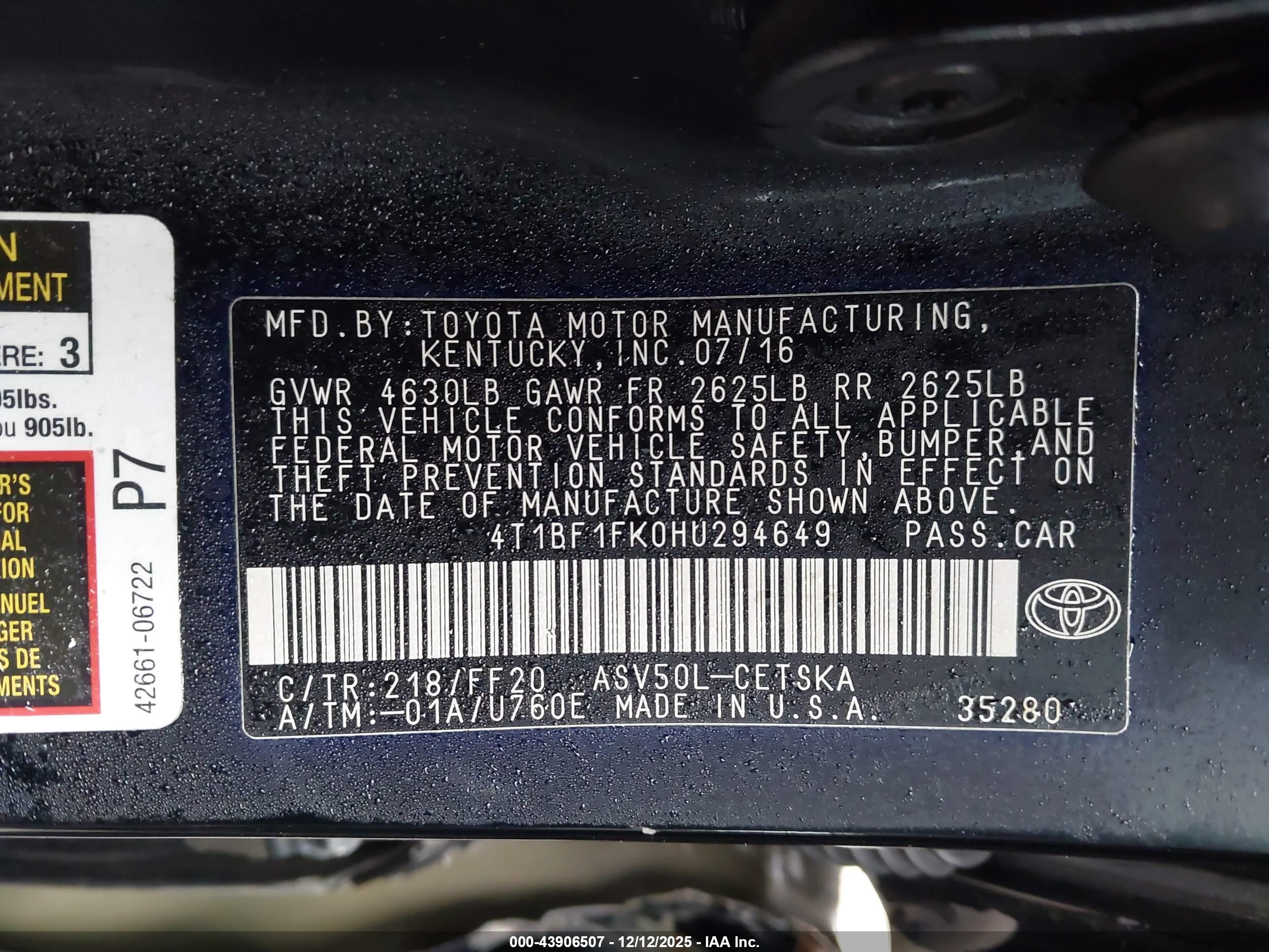 TOYOTA CAMRY image 9