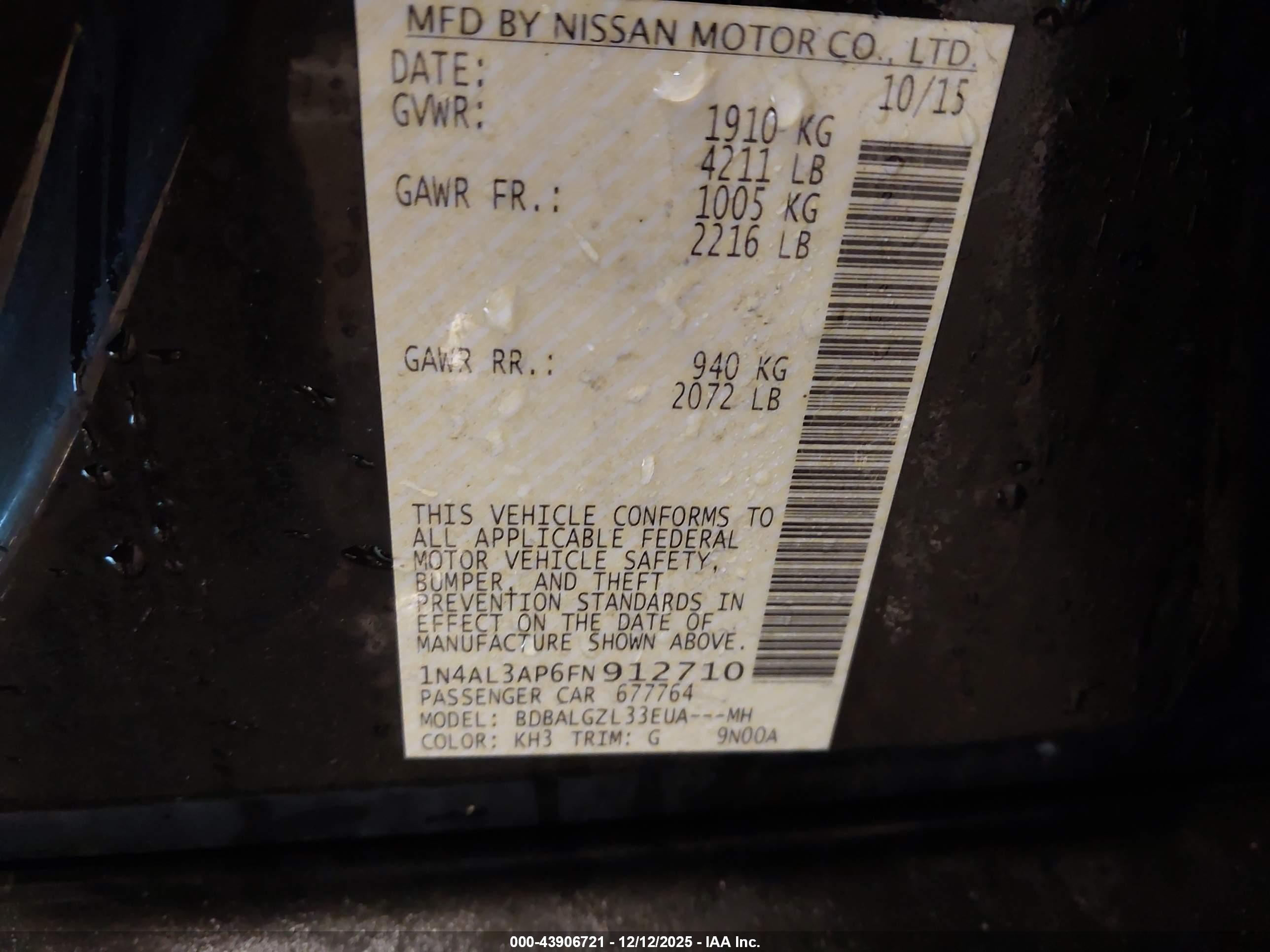 NISSAN ALTIMA image 9