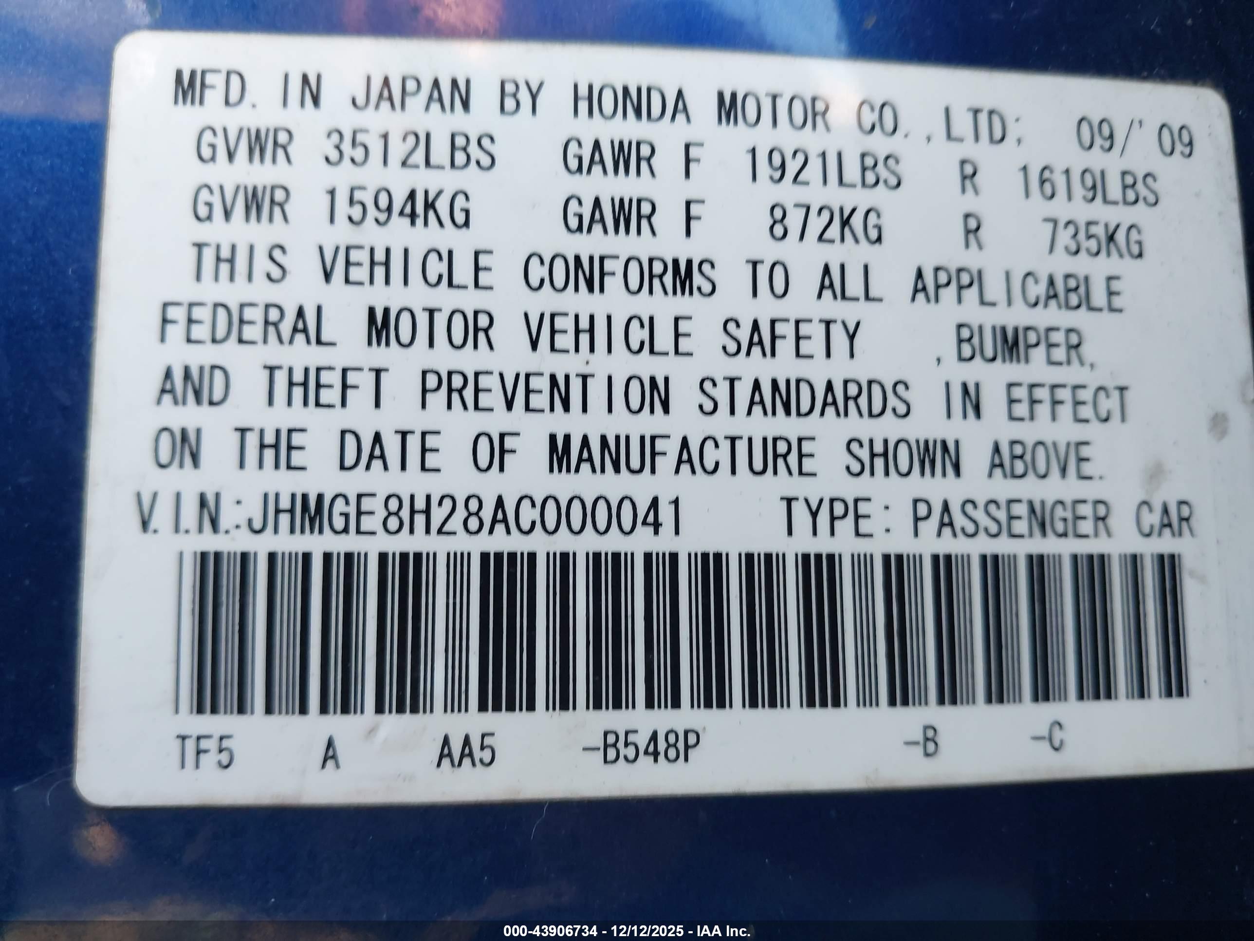 HONDA FIT image 9