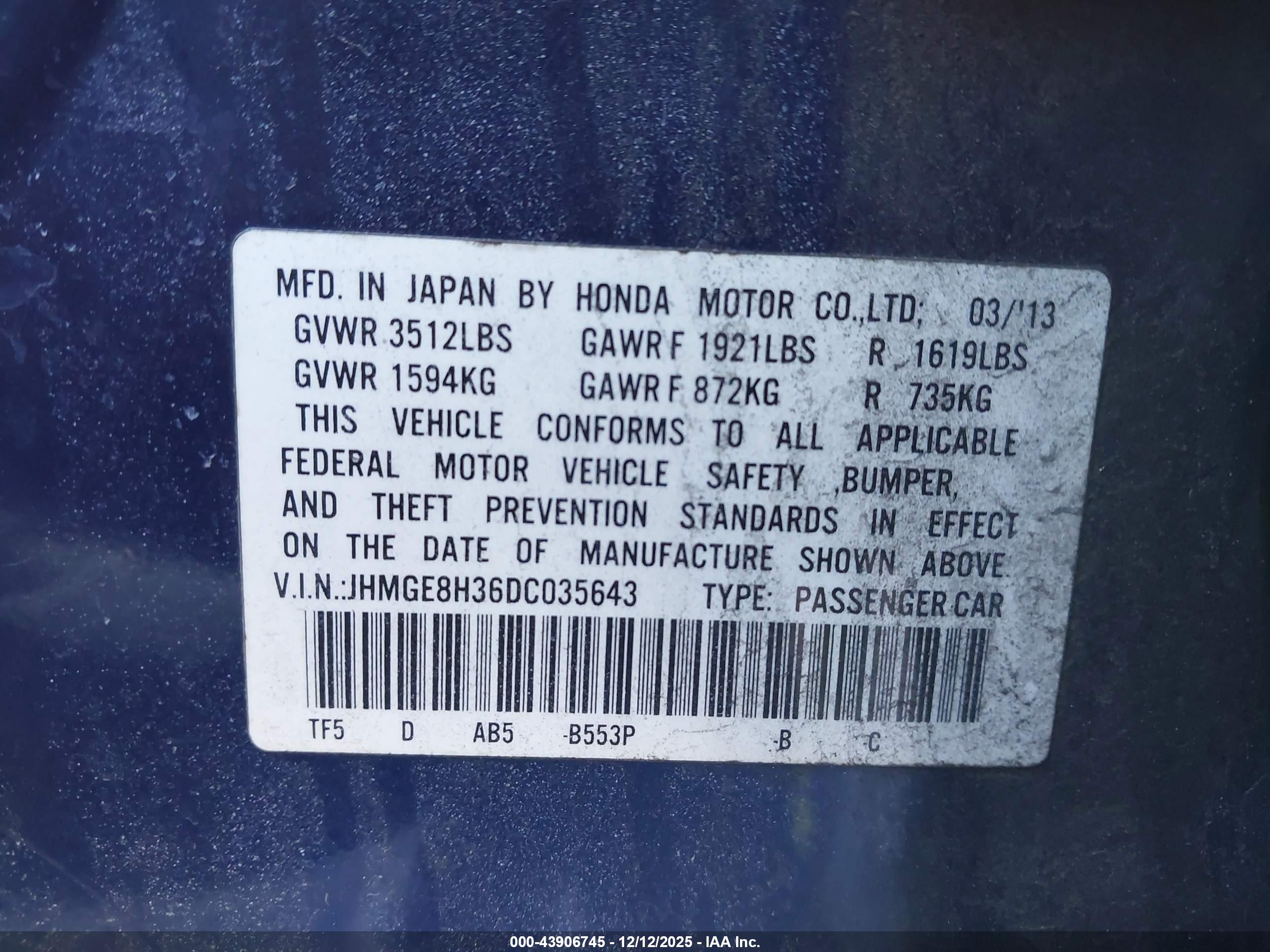 HONDA FIT image 9
