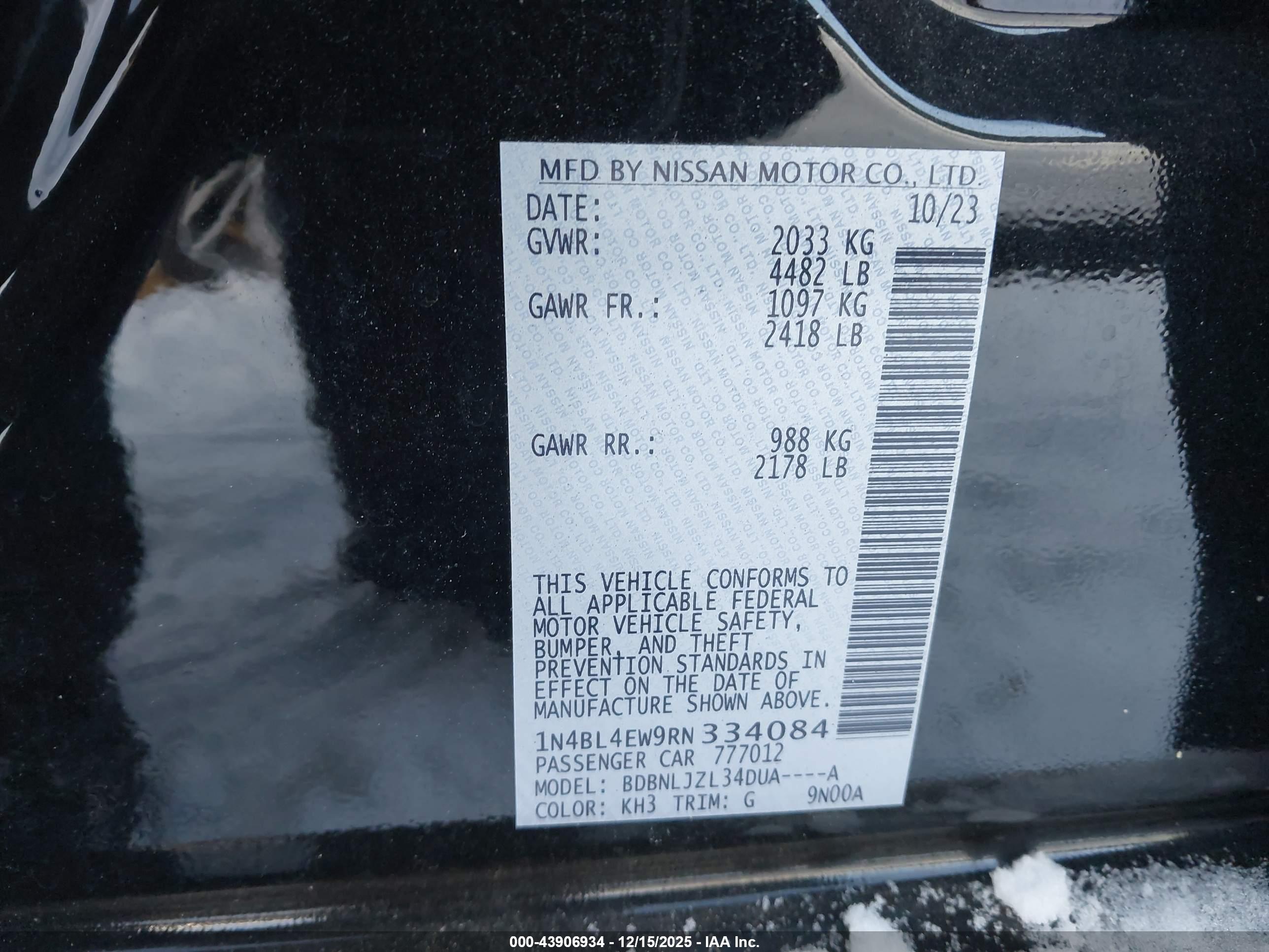 NISSAN ALTIMA image 9