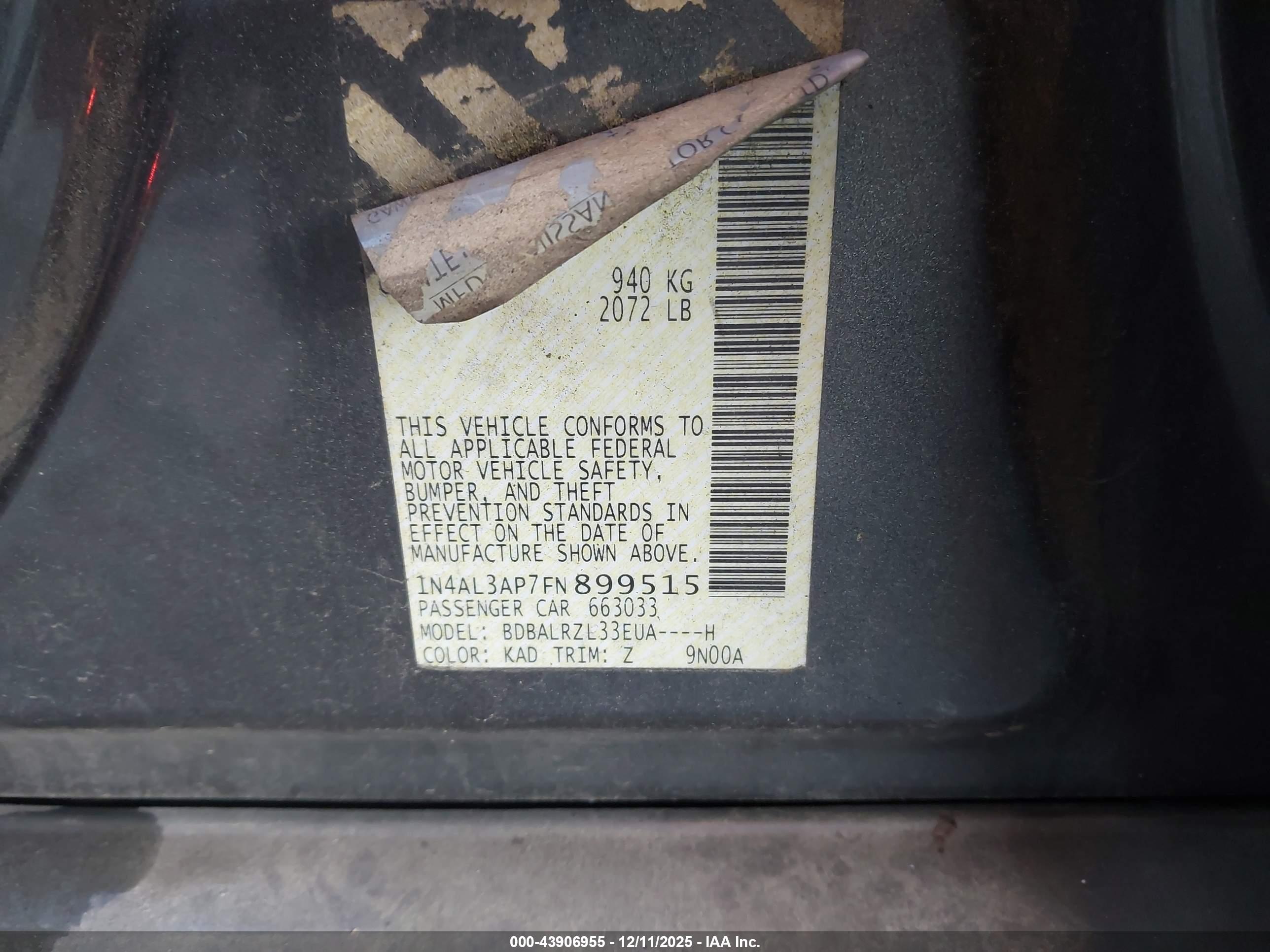 NISSAN ALTIMA image 9