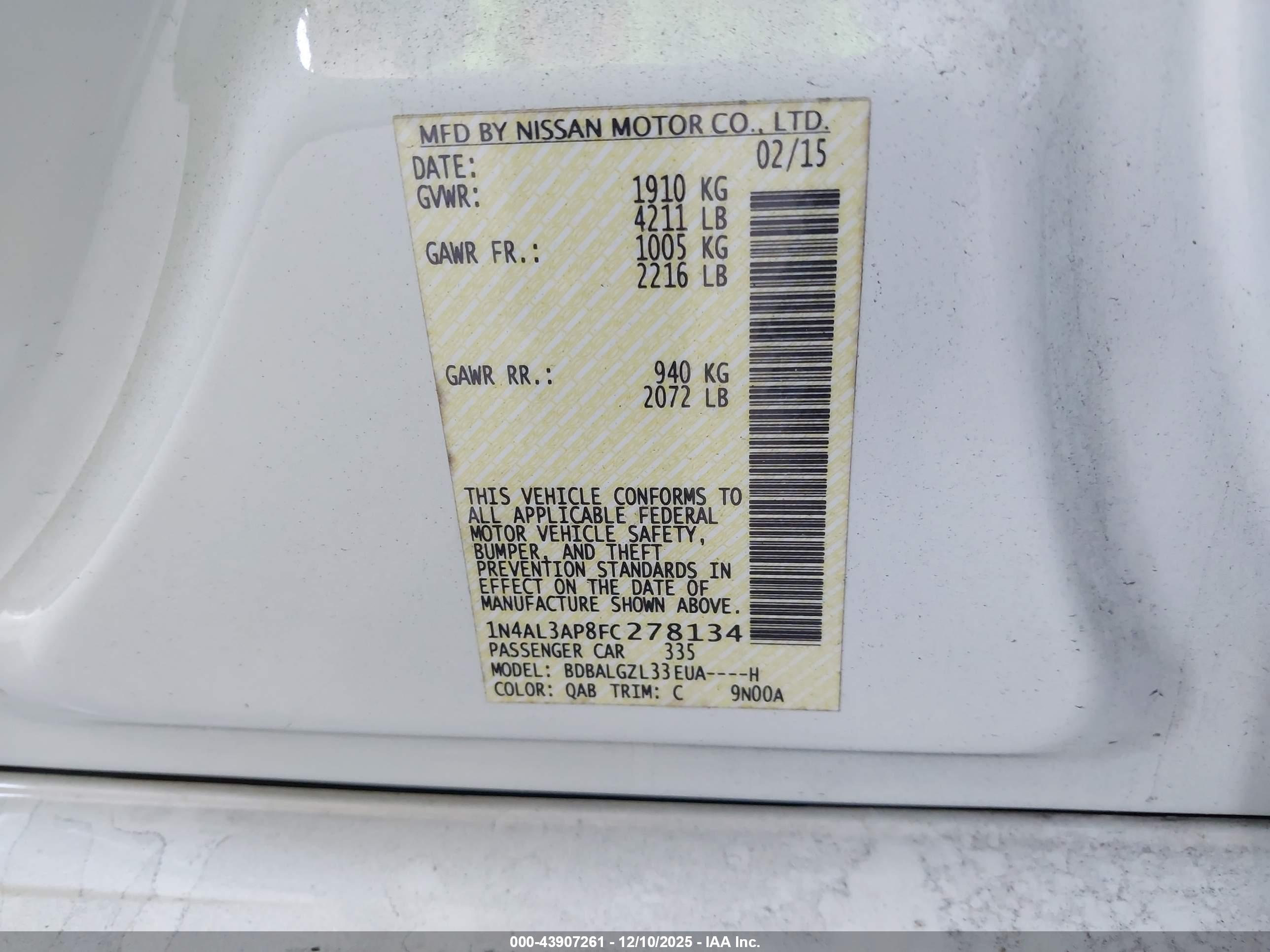 NISSAN ALTIMA image 9