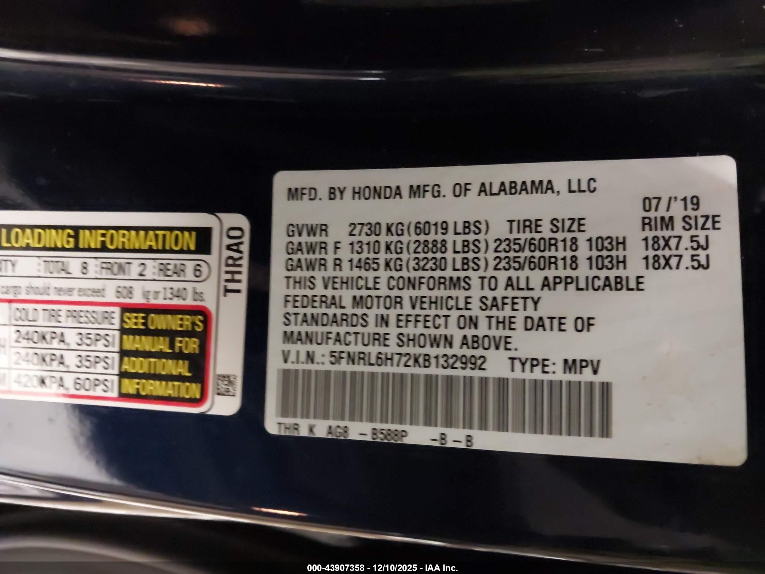 HONDA ODYSSEY image 9