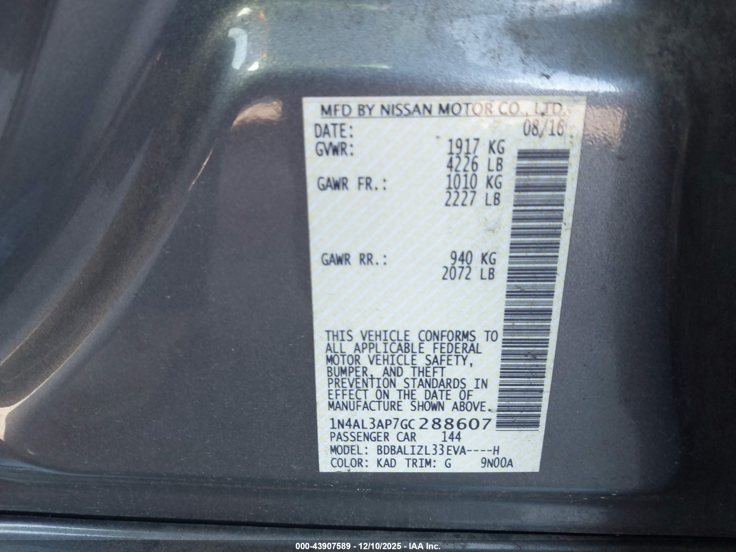 NISSAN ALTIMA image 9