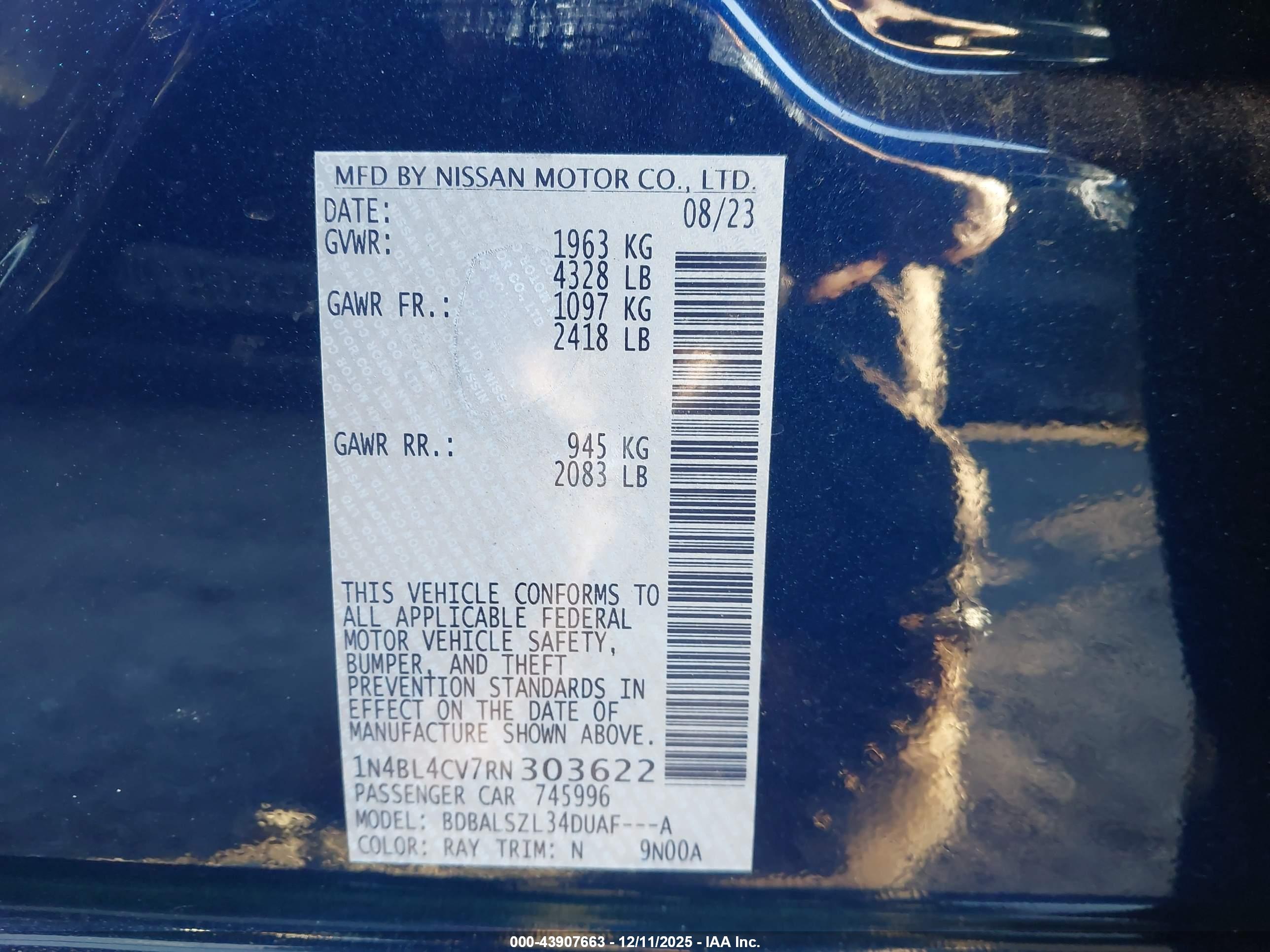 NISSAN ALTIMA image 9
