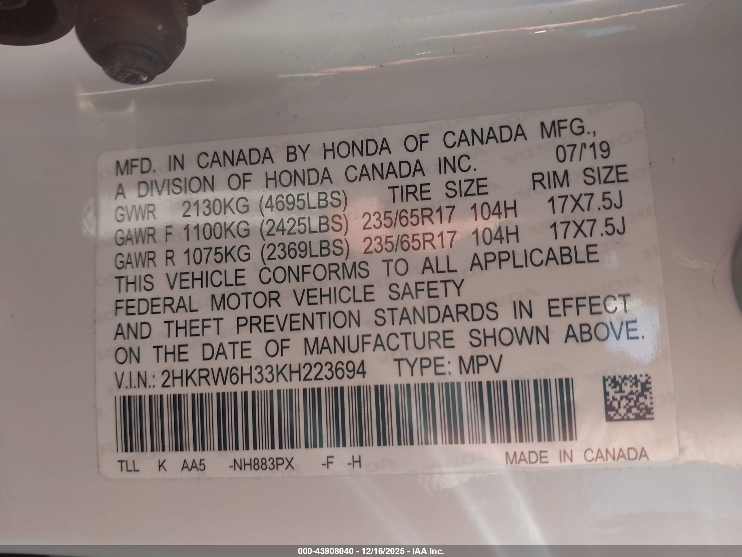 HONDA CR-V image 9