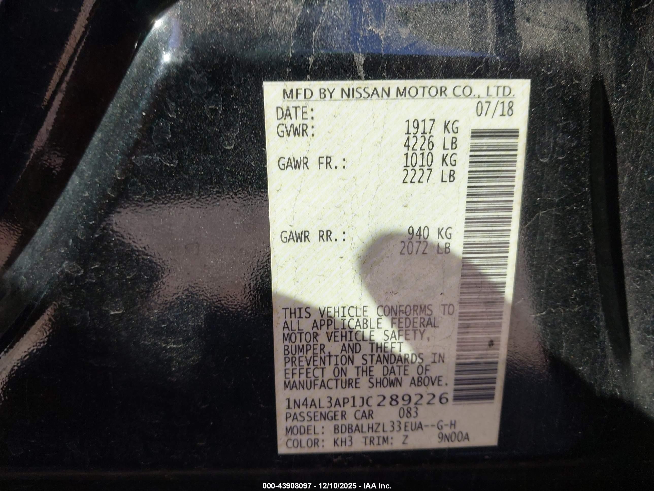 NISSAN ALTIMA image 9