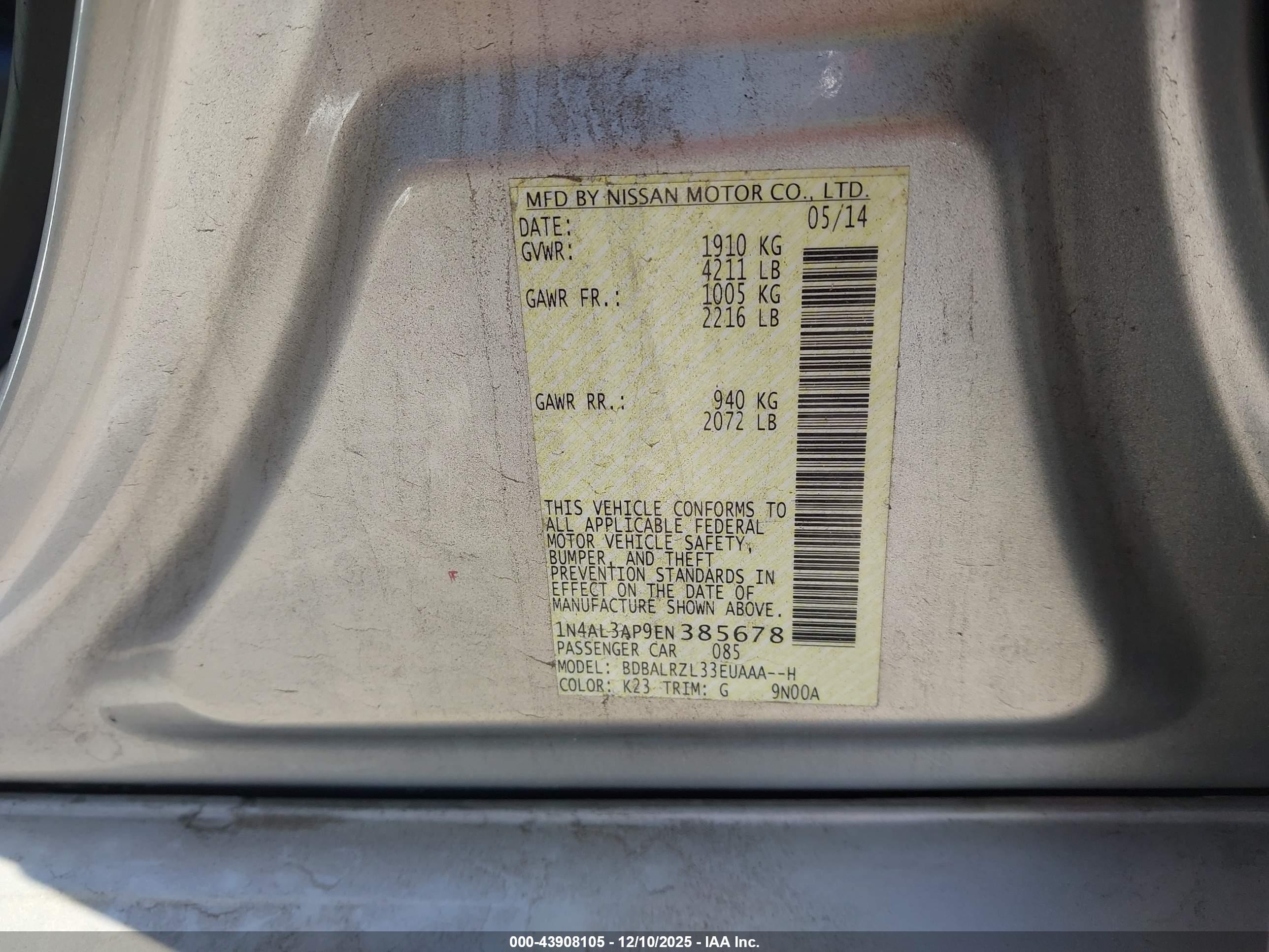 NISSAN ALTIMA image 9