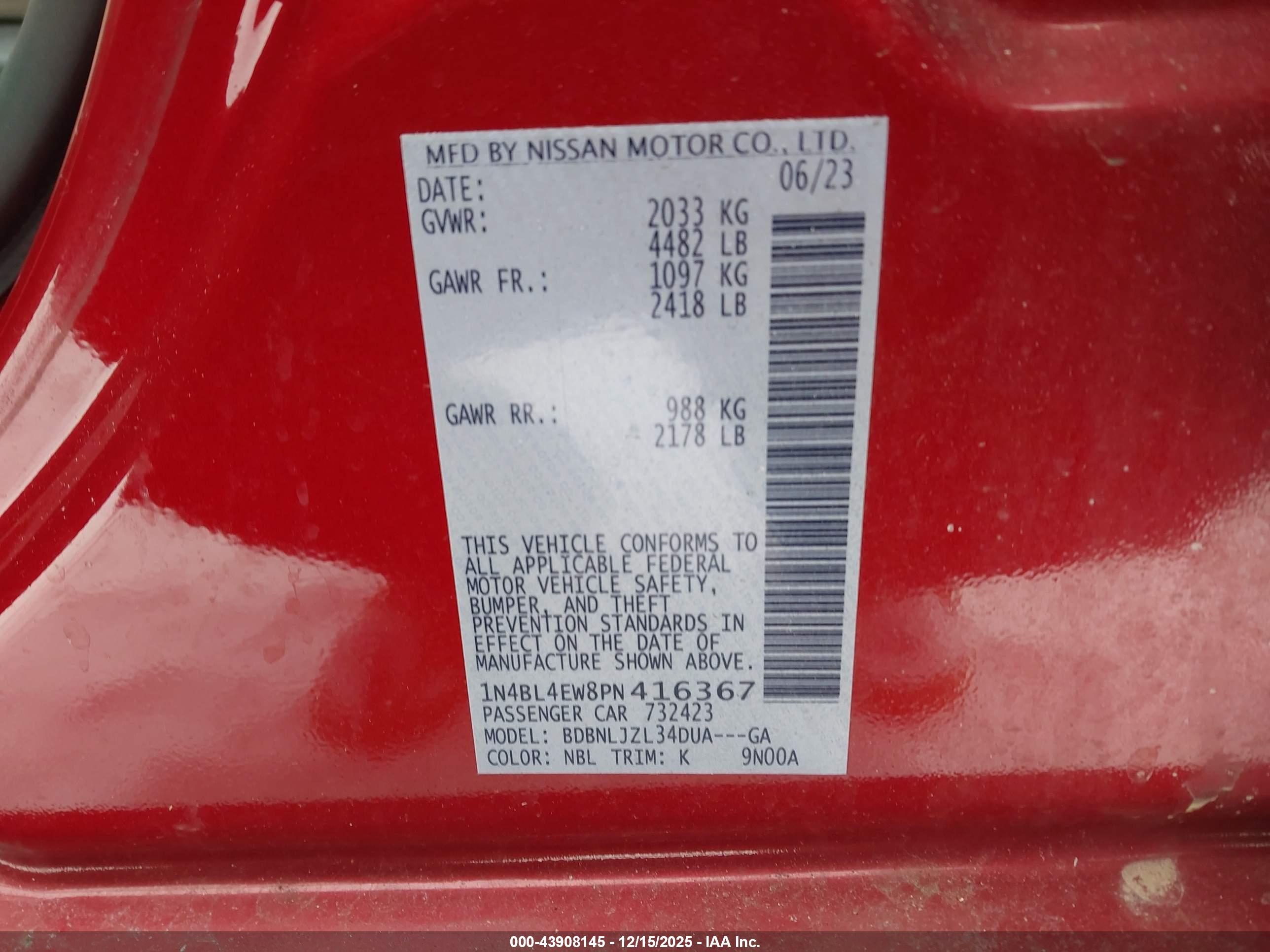 NISSAN ALTIMA image 9