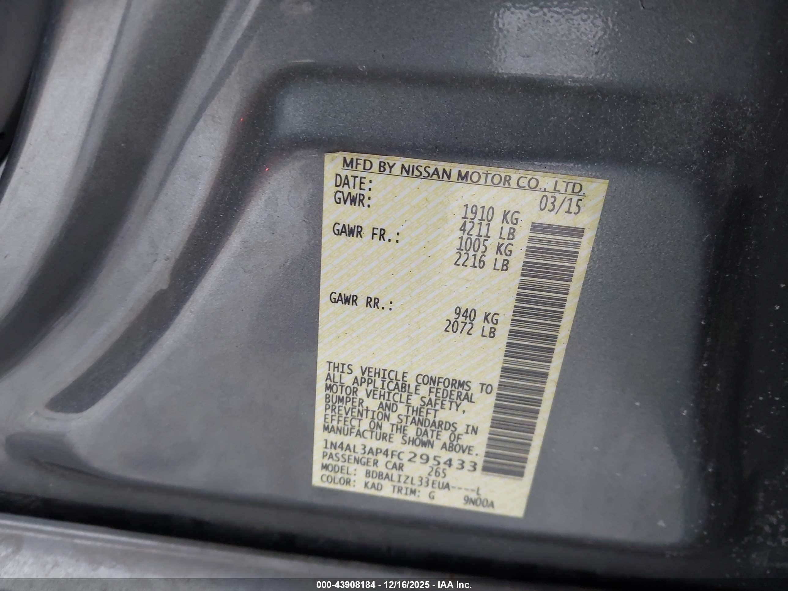 NISSAN ALTIMA image 9