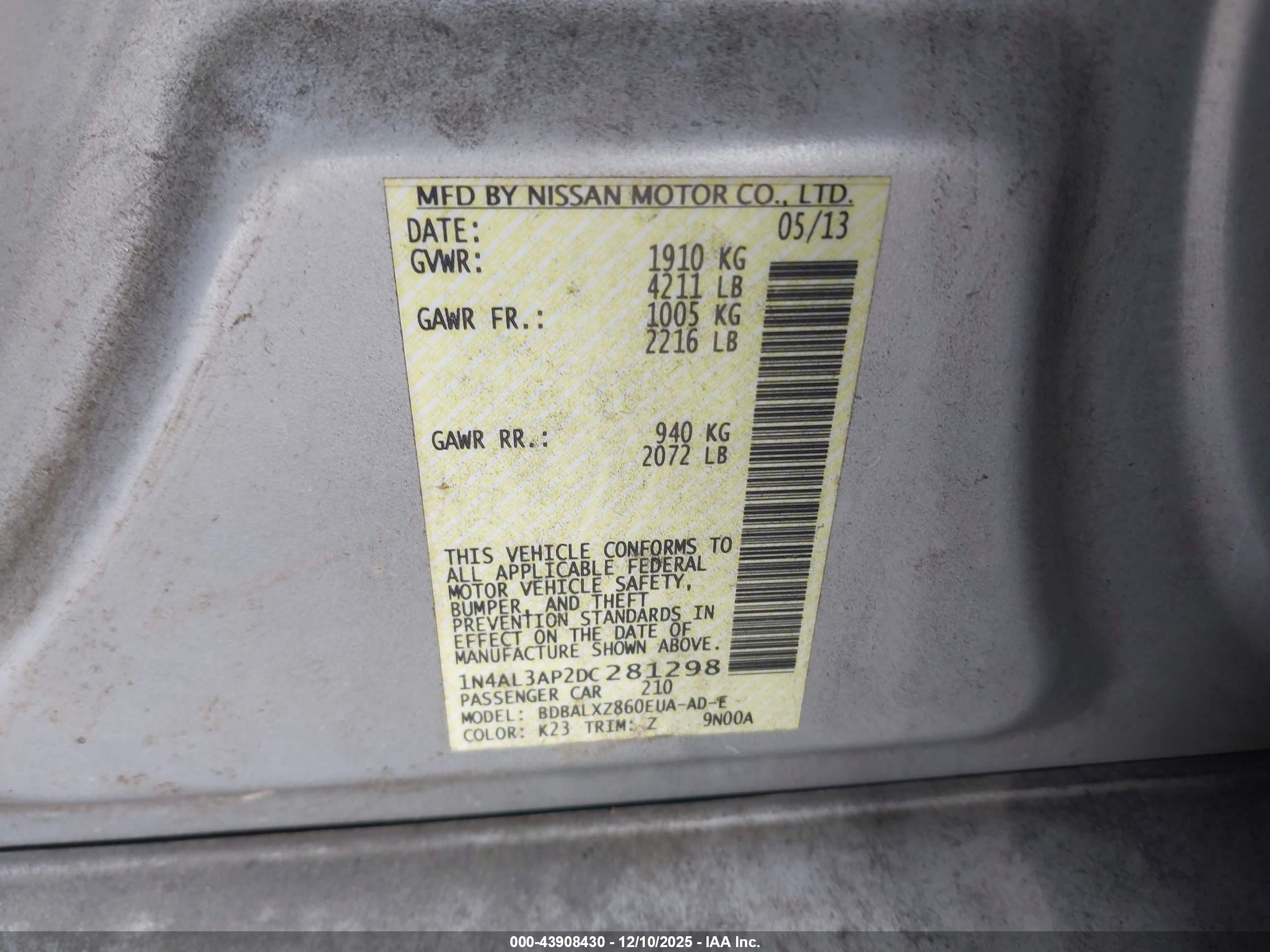 NISSAN ALTIMA image 9