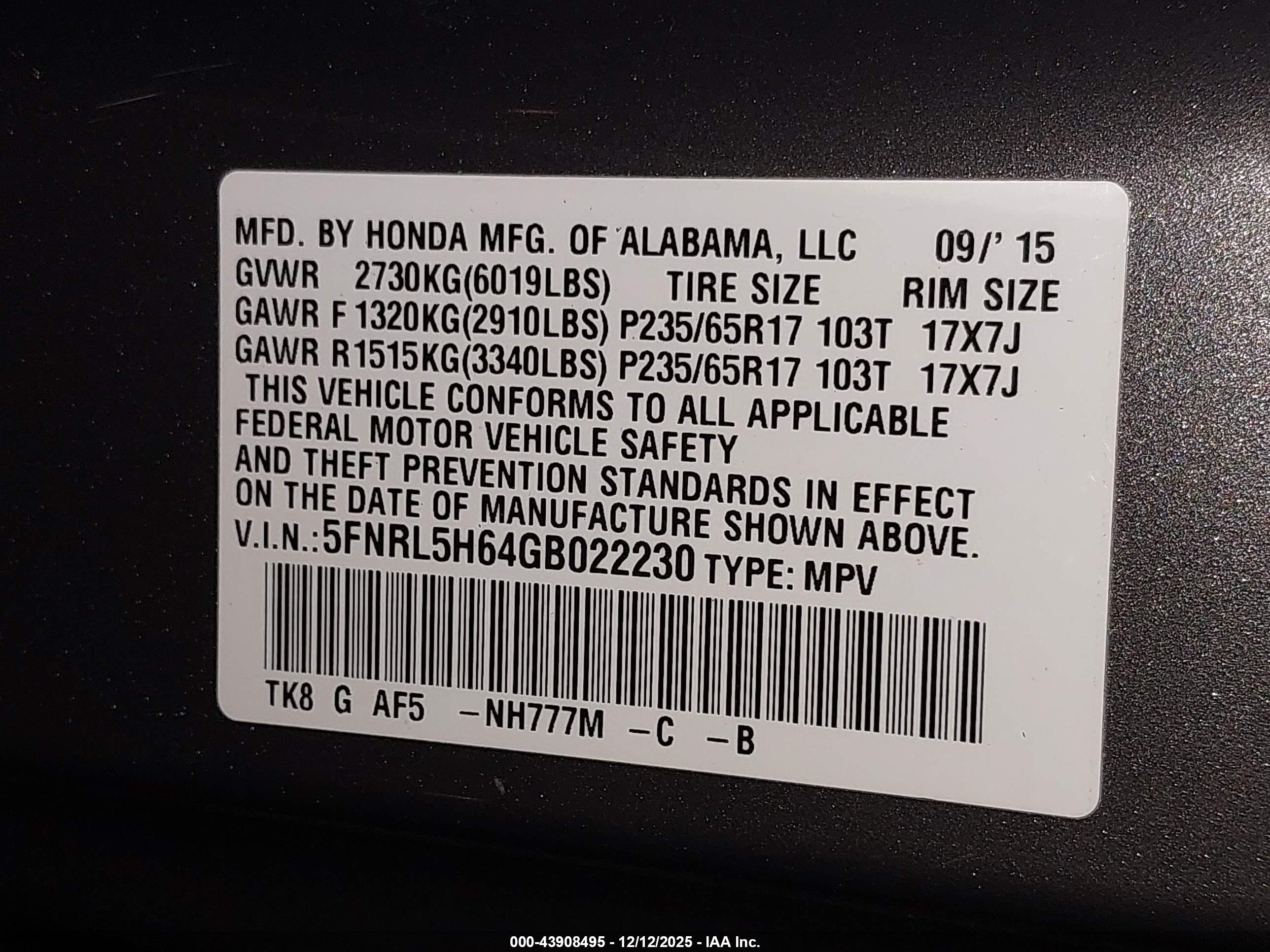 HONDA ODYSSEY image 9