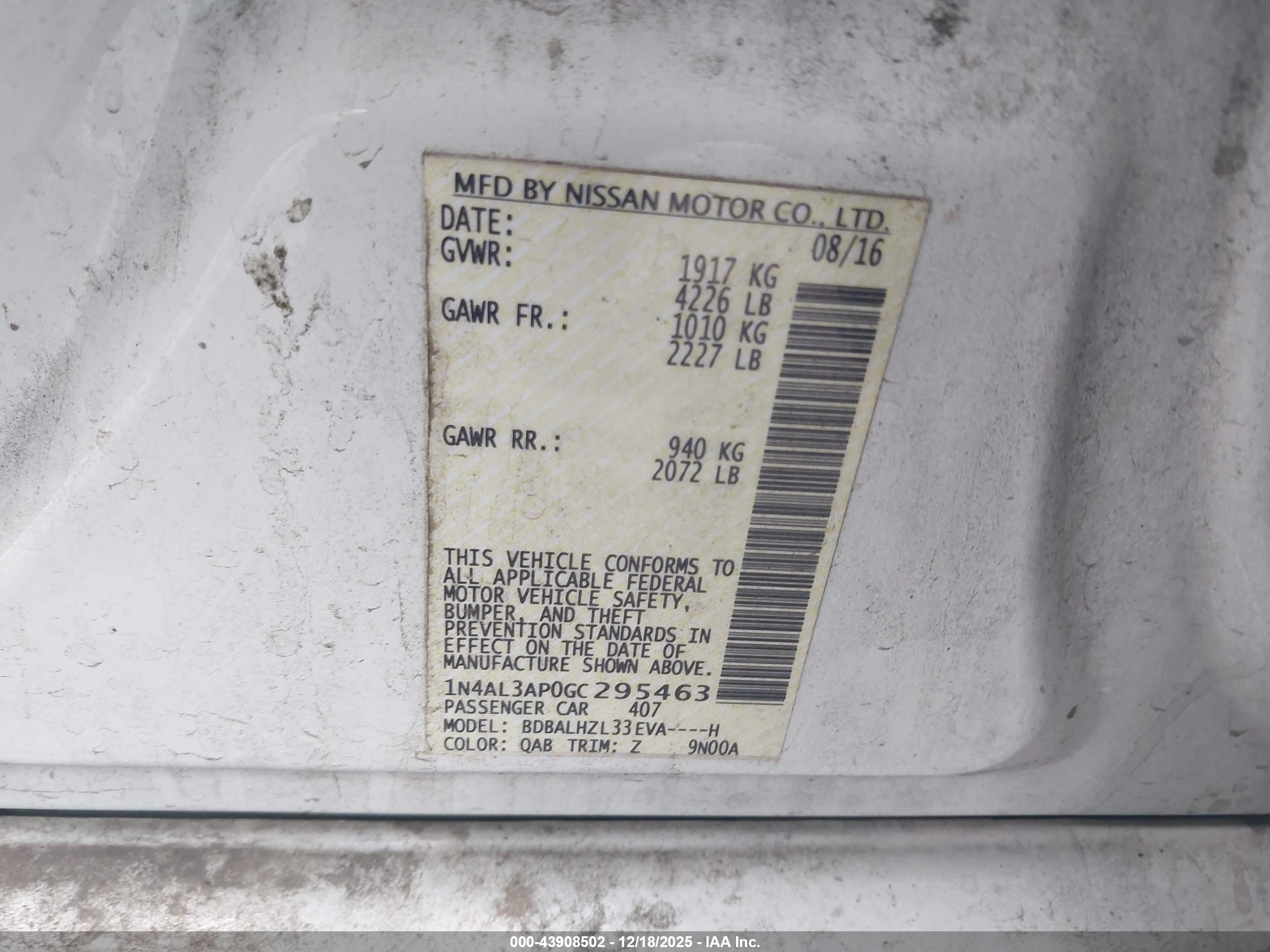 NISSAN ALTIMA image 9