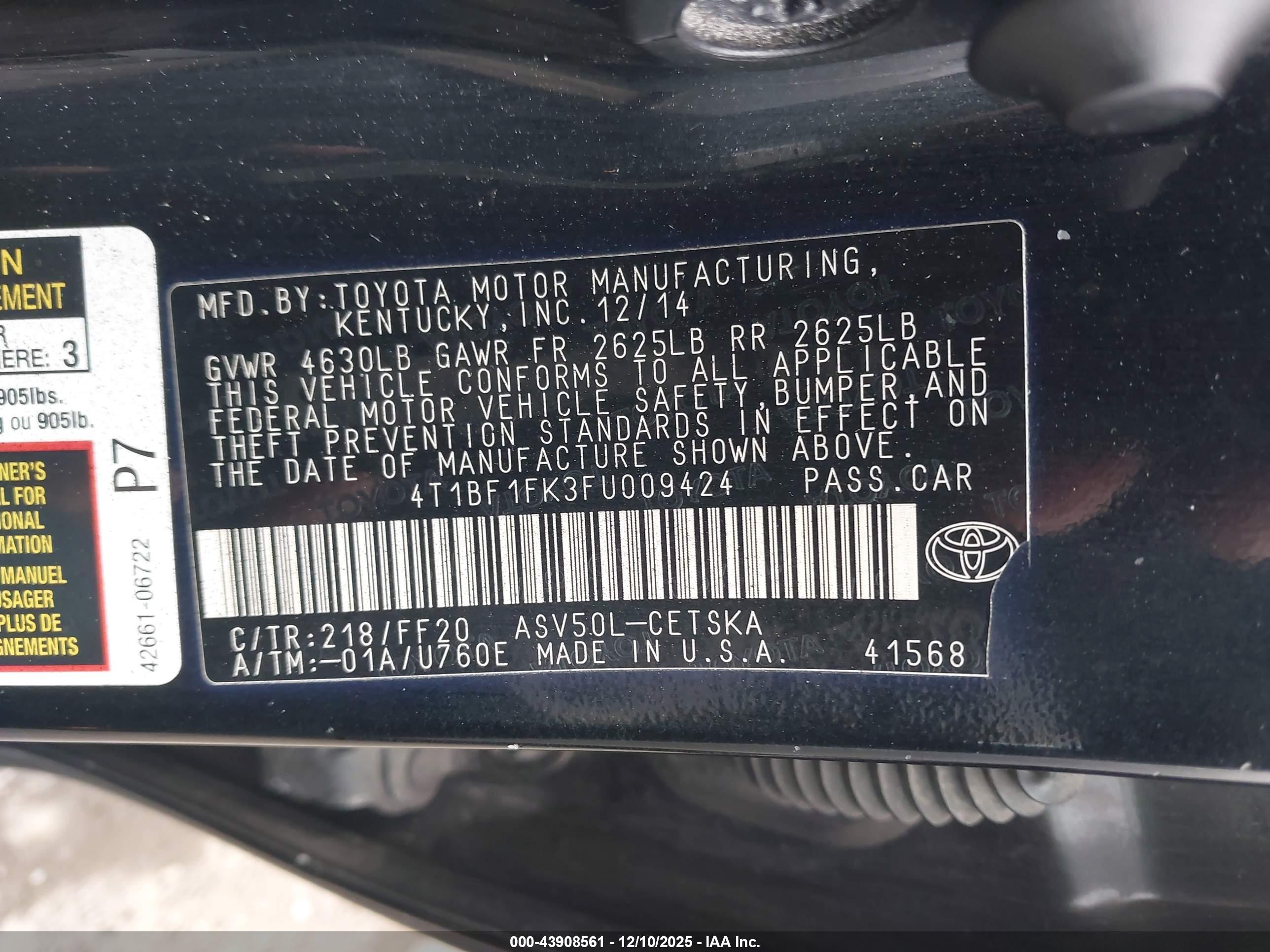 TOYOTA CAMRY image 9