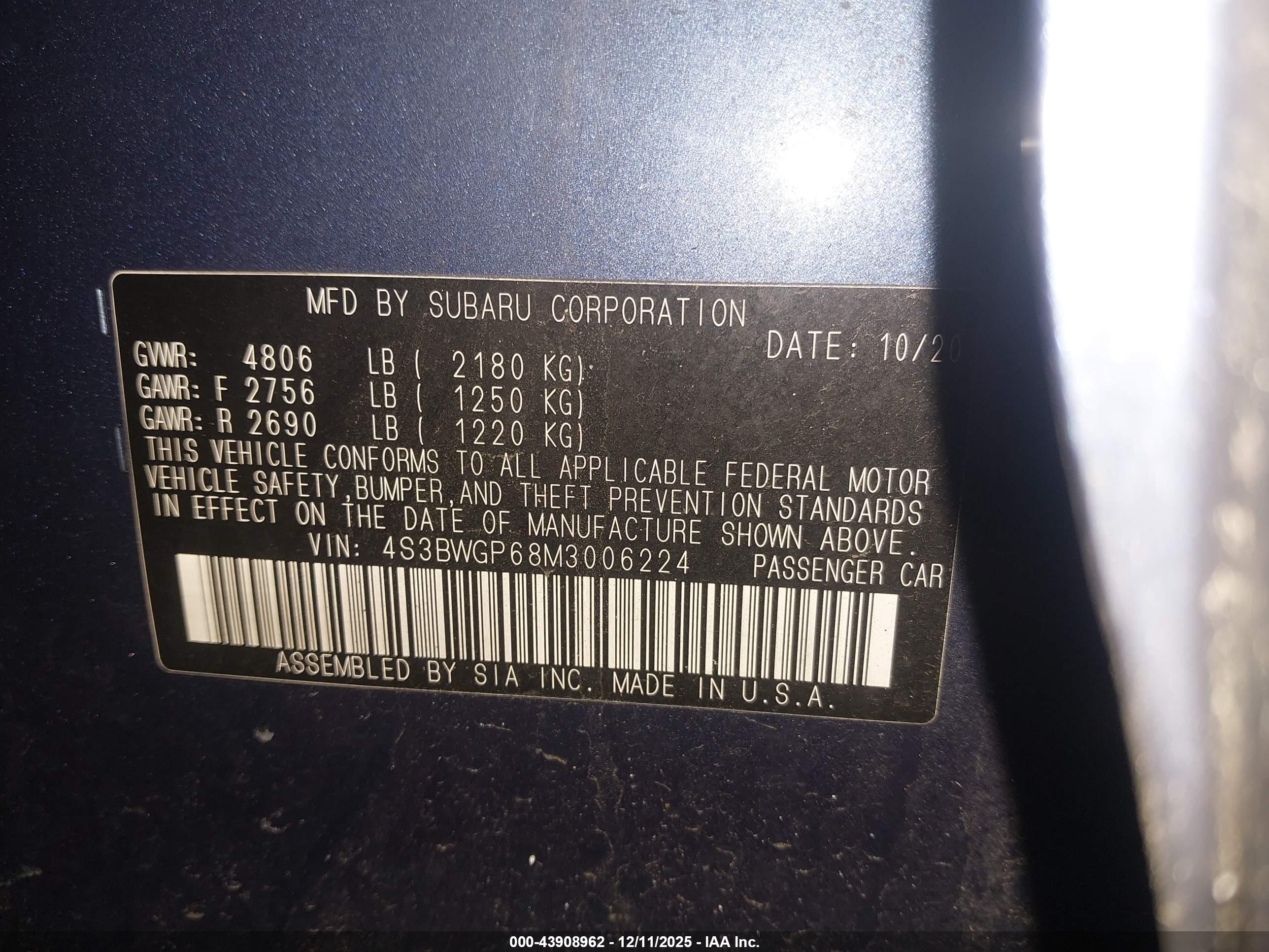 SUBARU LEGACY image 9