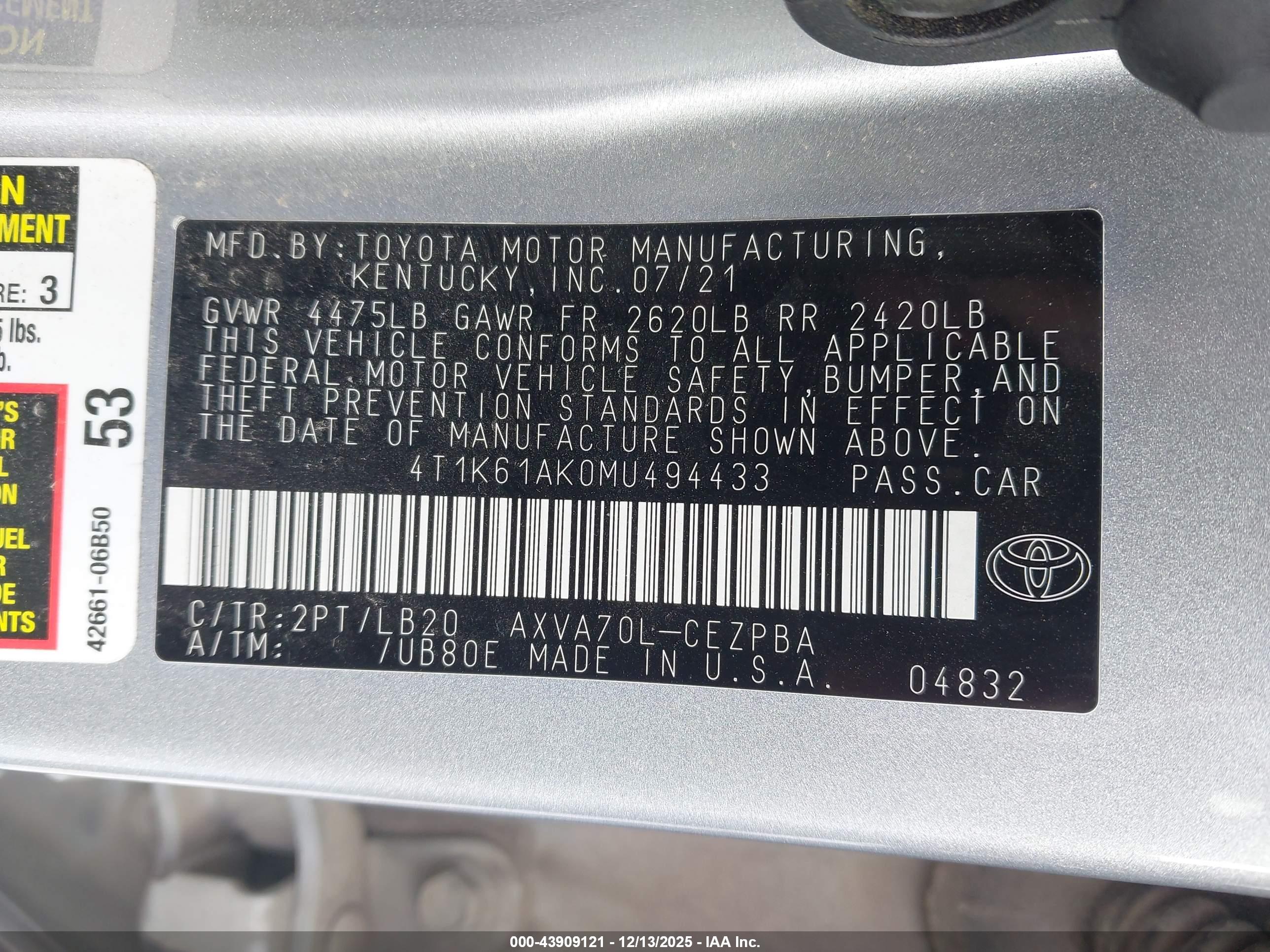 TOYOTA CAMRY image 9