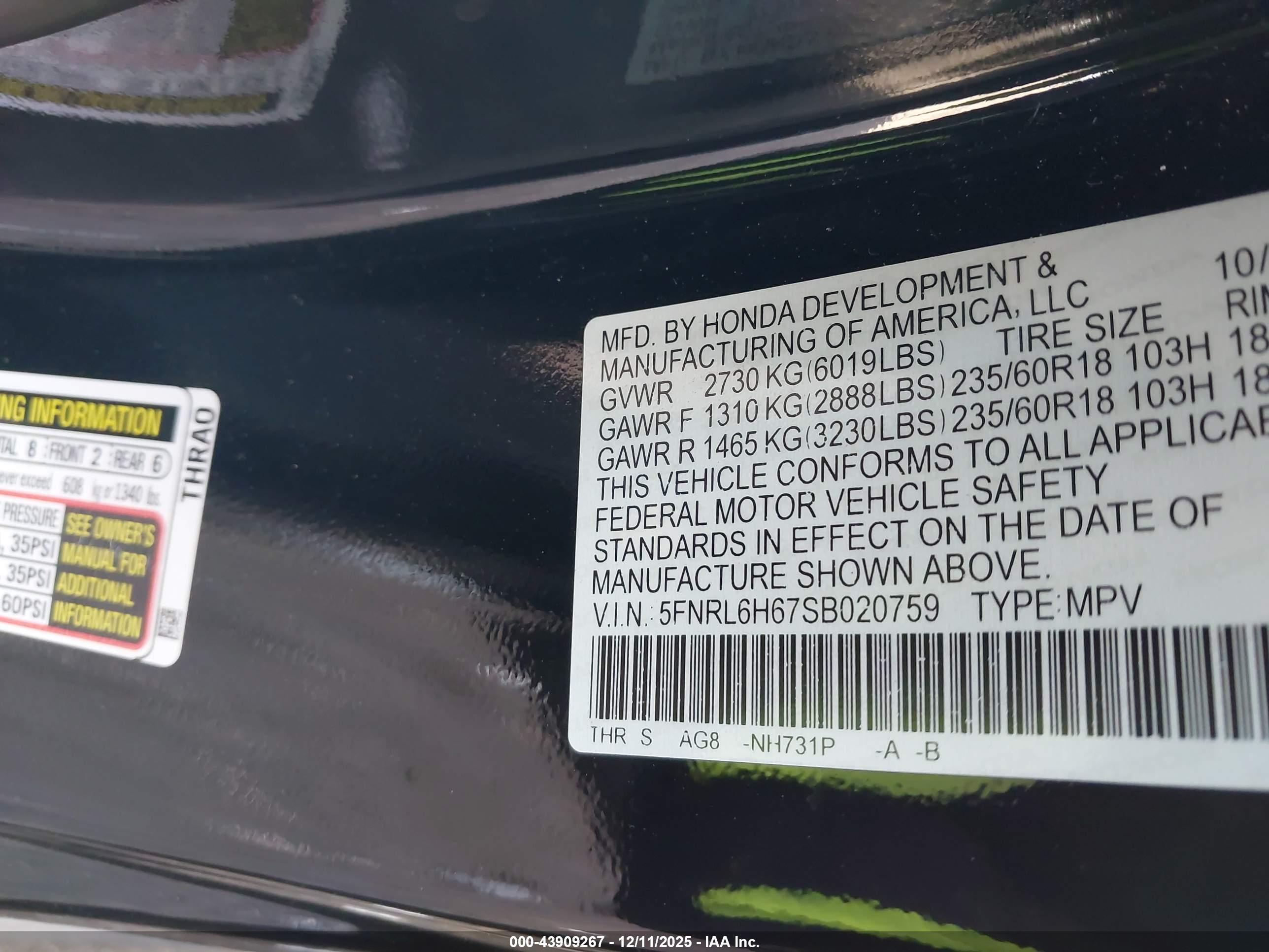 HONDA ODYSSEY image 9