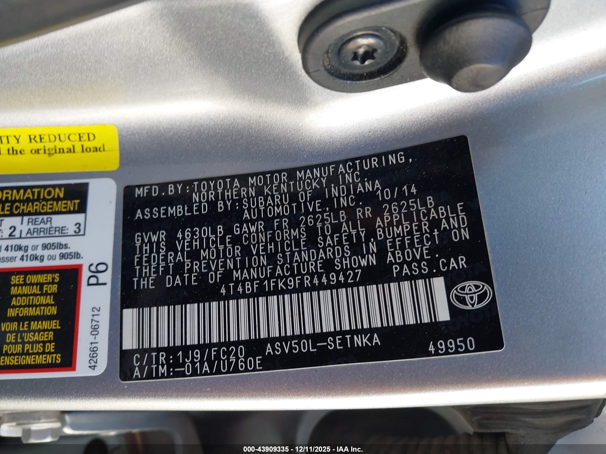 TOYOTA CAMRY image 9
