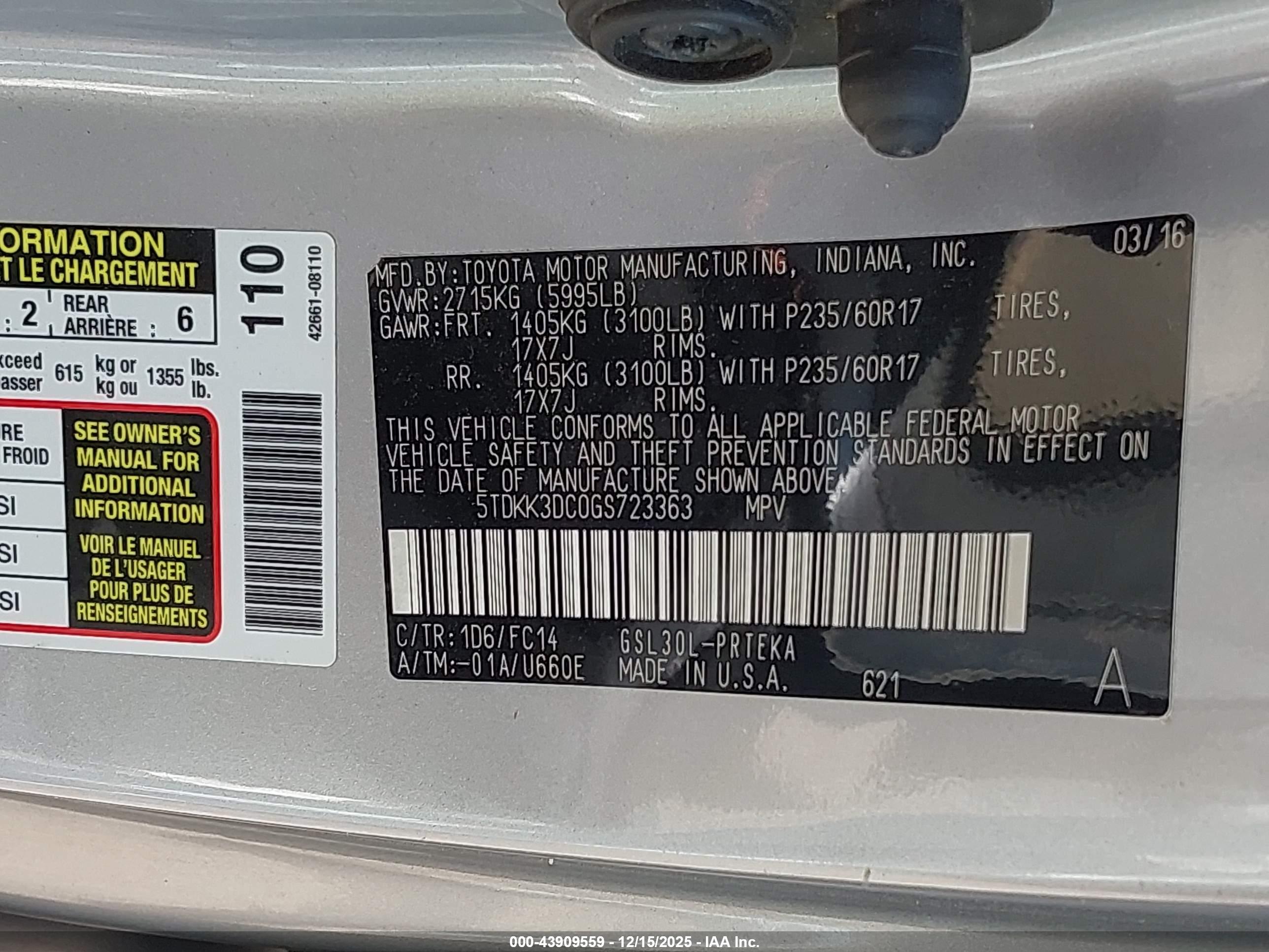 TOYOTA SIENNA image 9