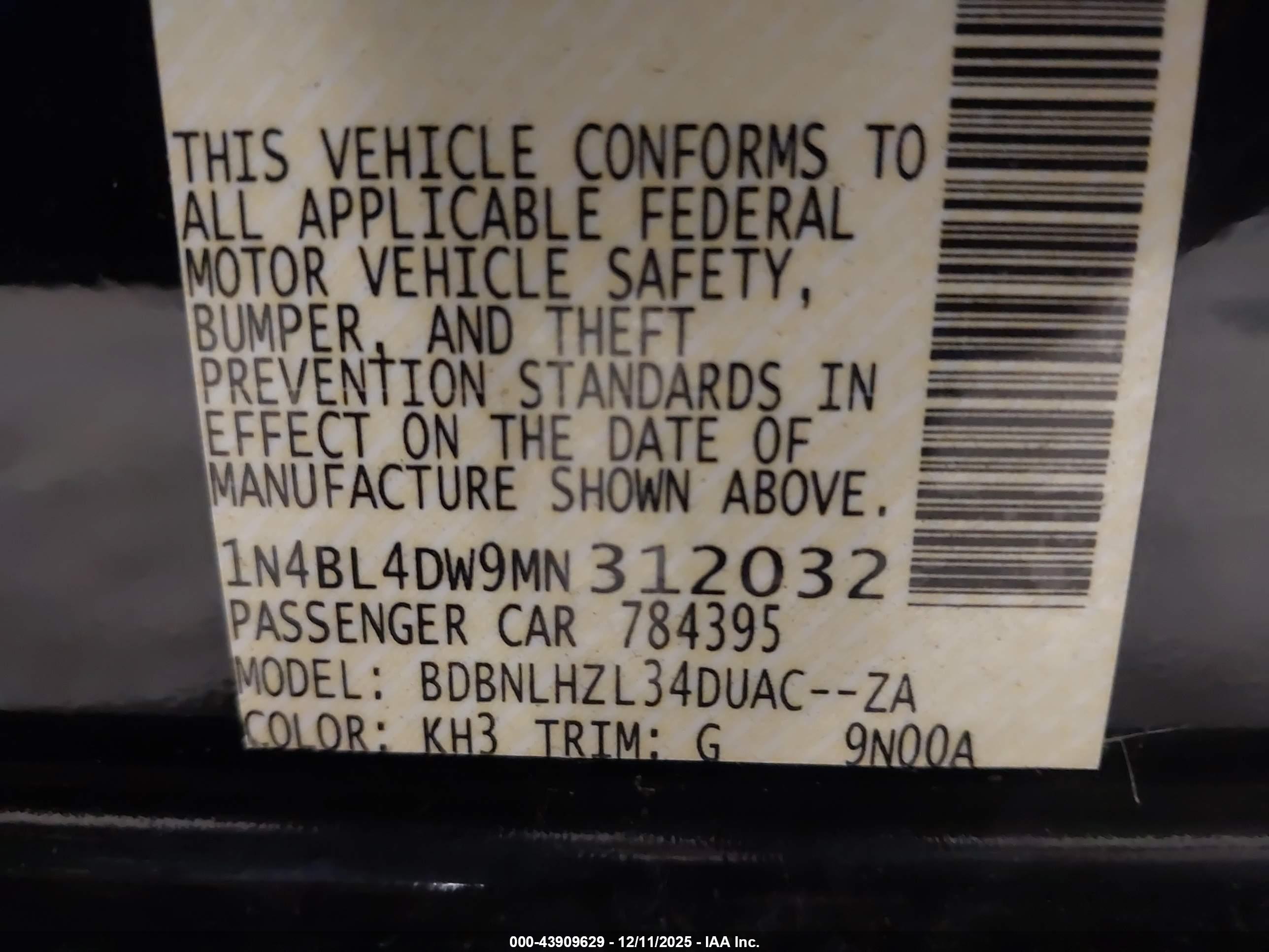 NISSAN ALTIMA image 9