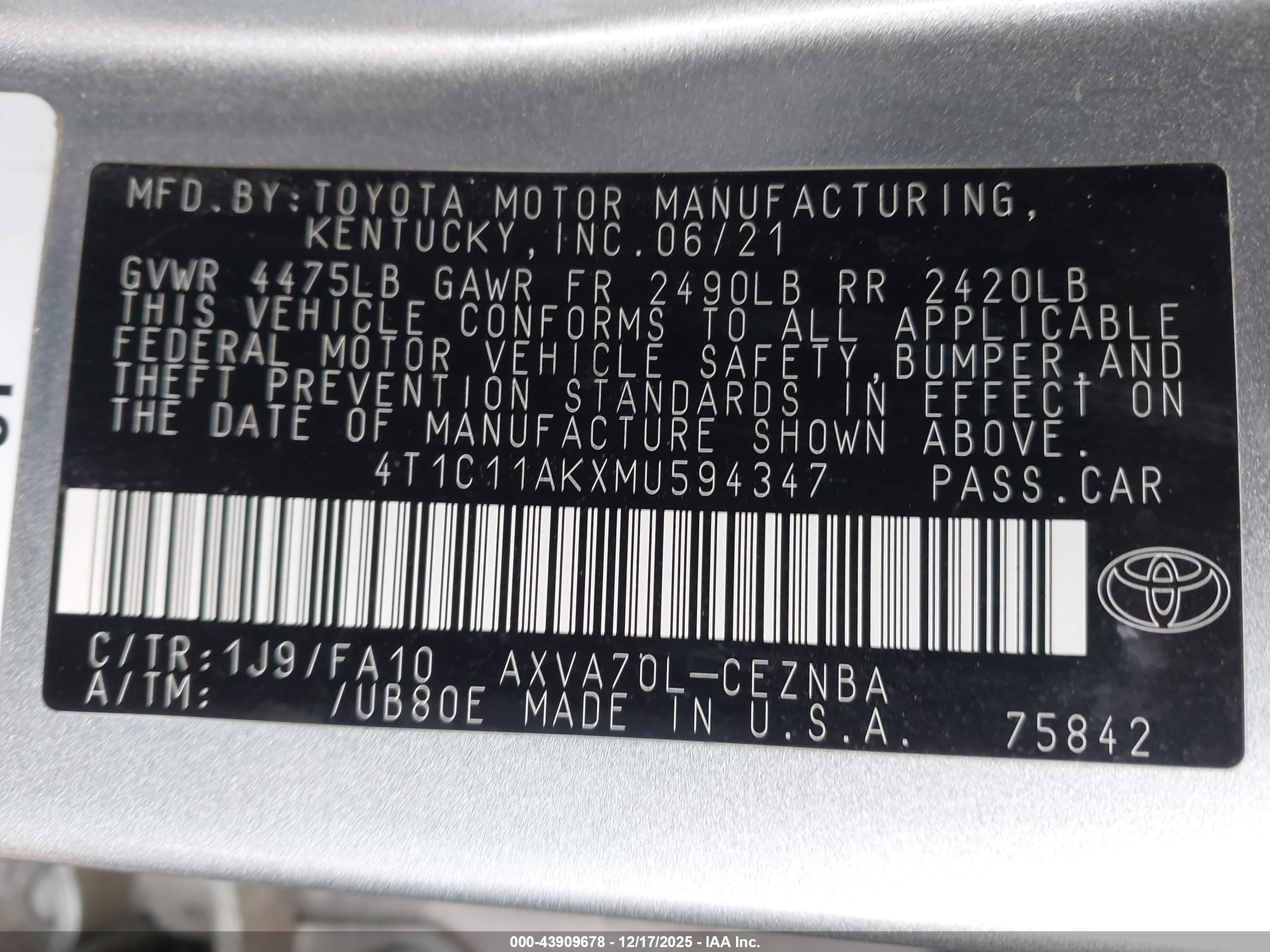 TOYOTA CAMRY image 9