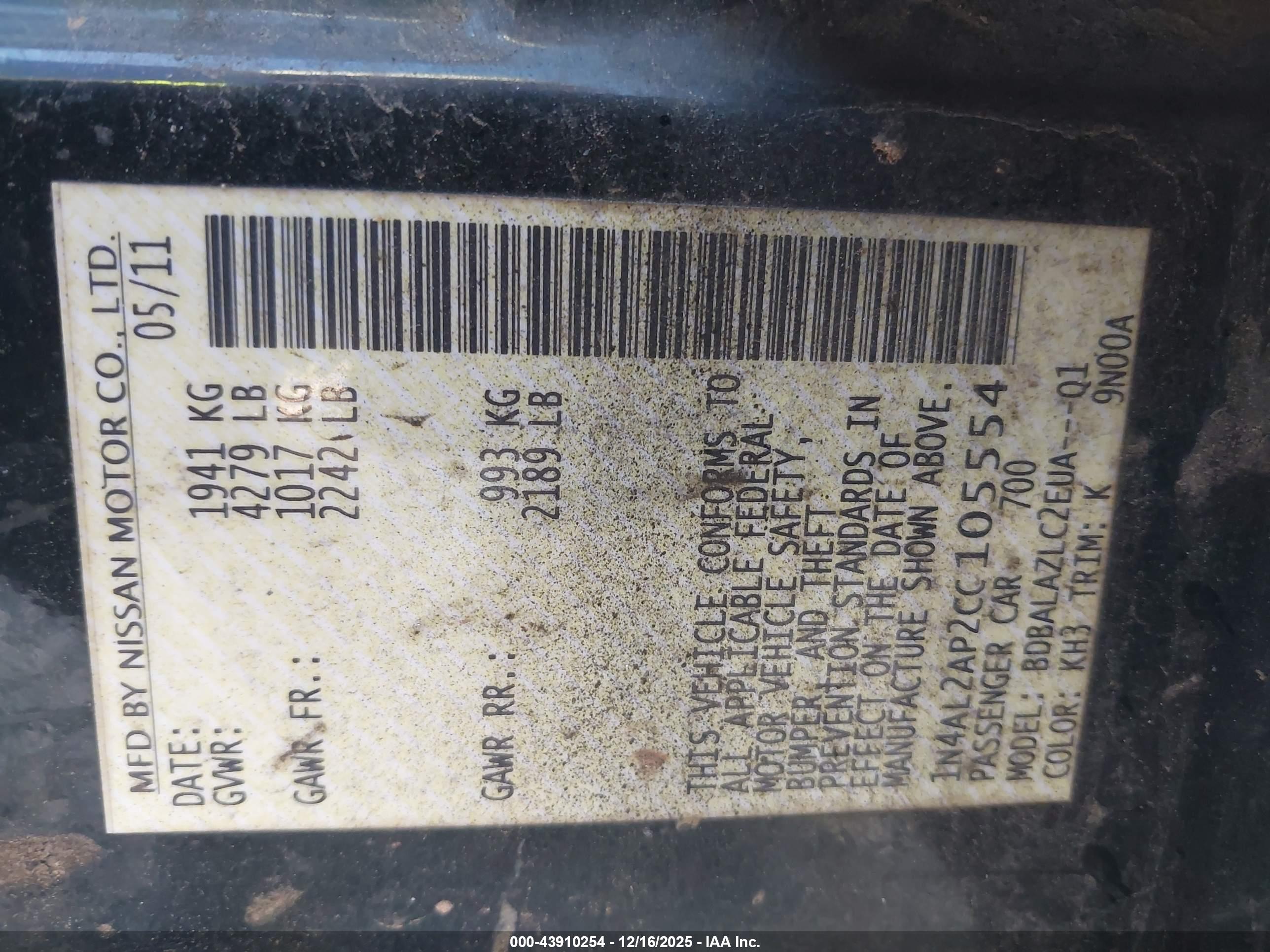 NISSAN ALTIMA image 9