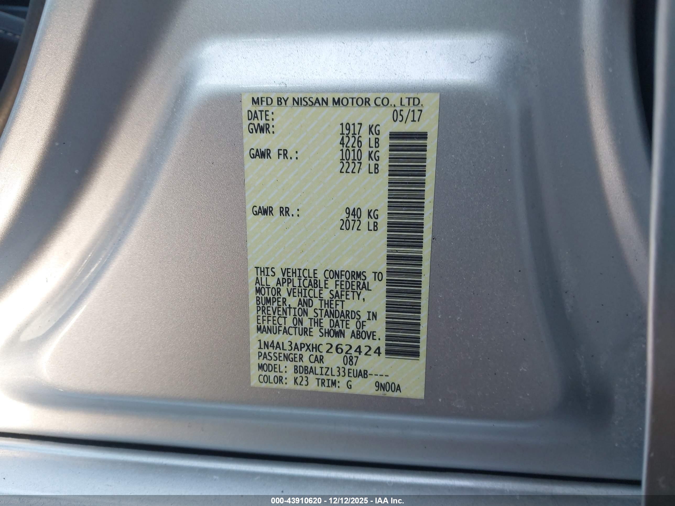 NISSAN ALTIMA image 9