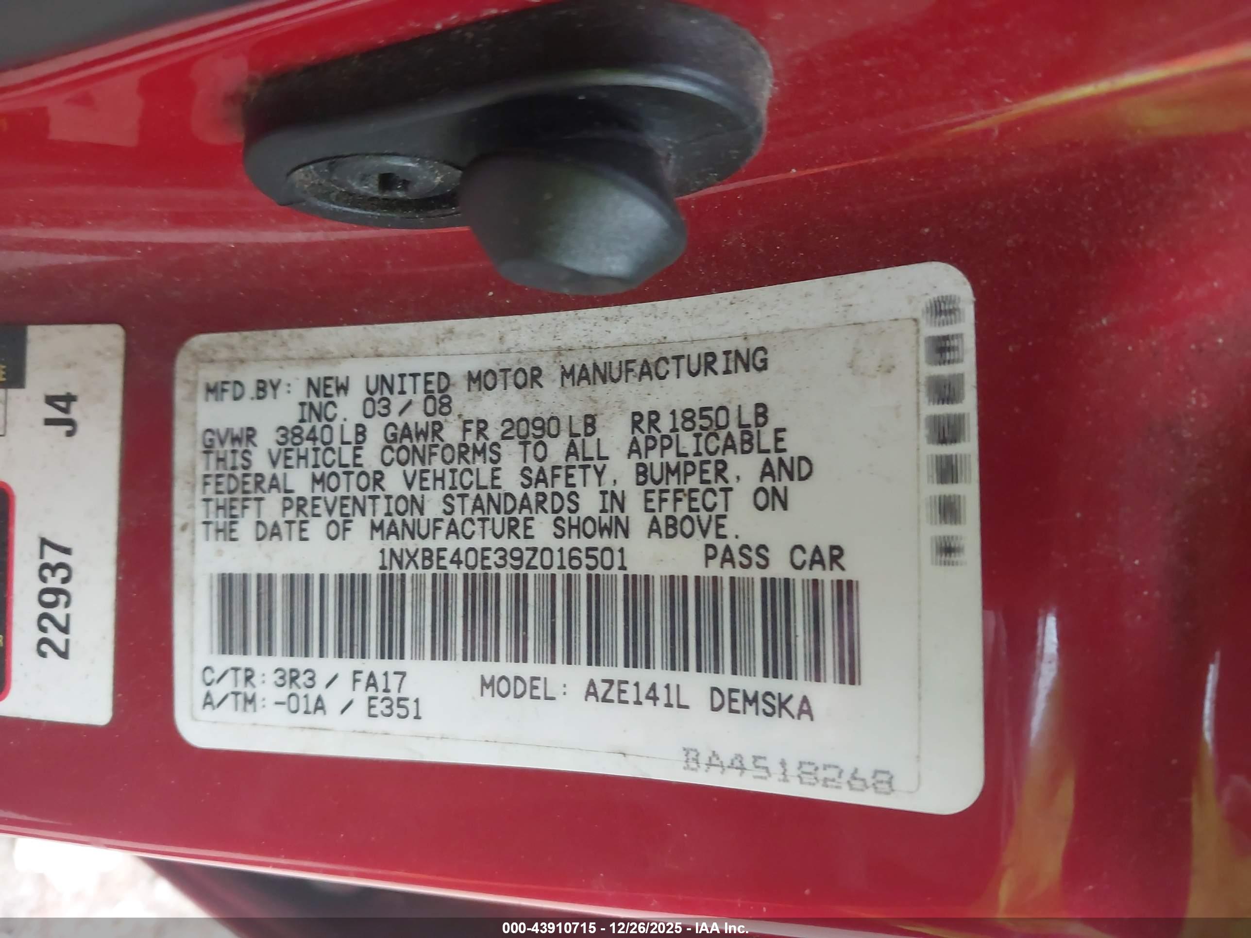 TOYOTA COROLLA image 9