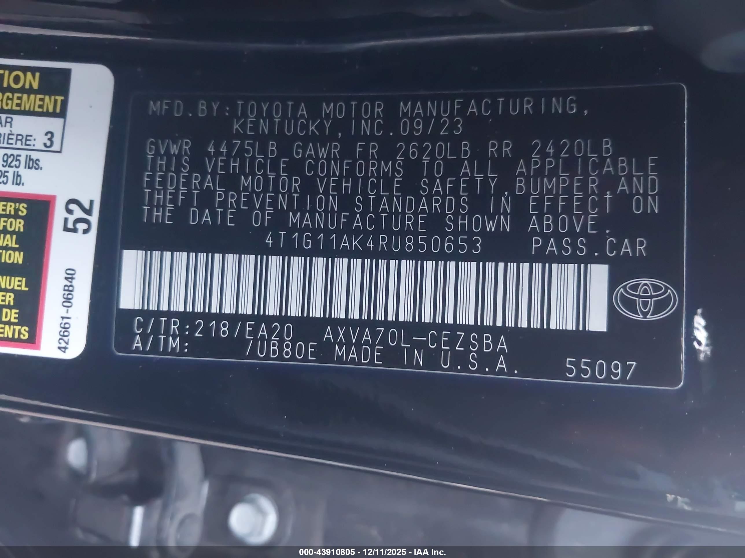 TOYOTA CAMRY image 9