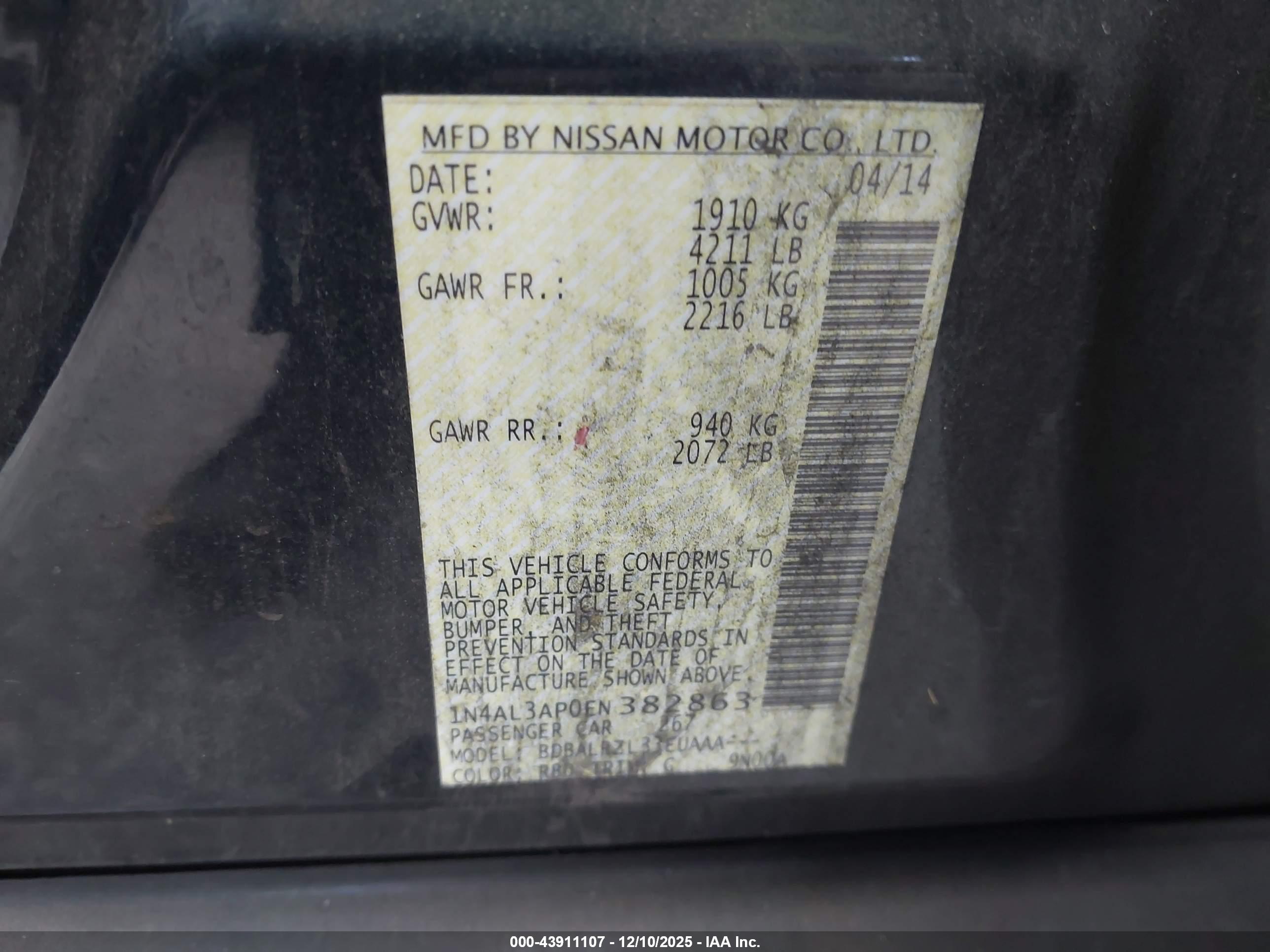 NISSAN ALTIMA image 9