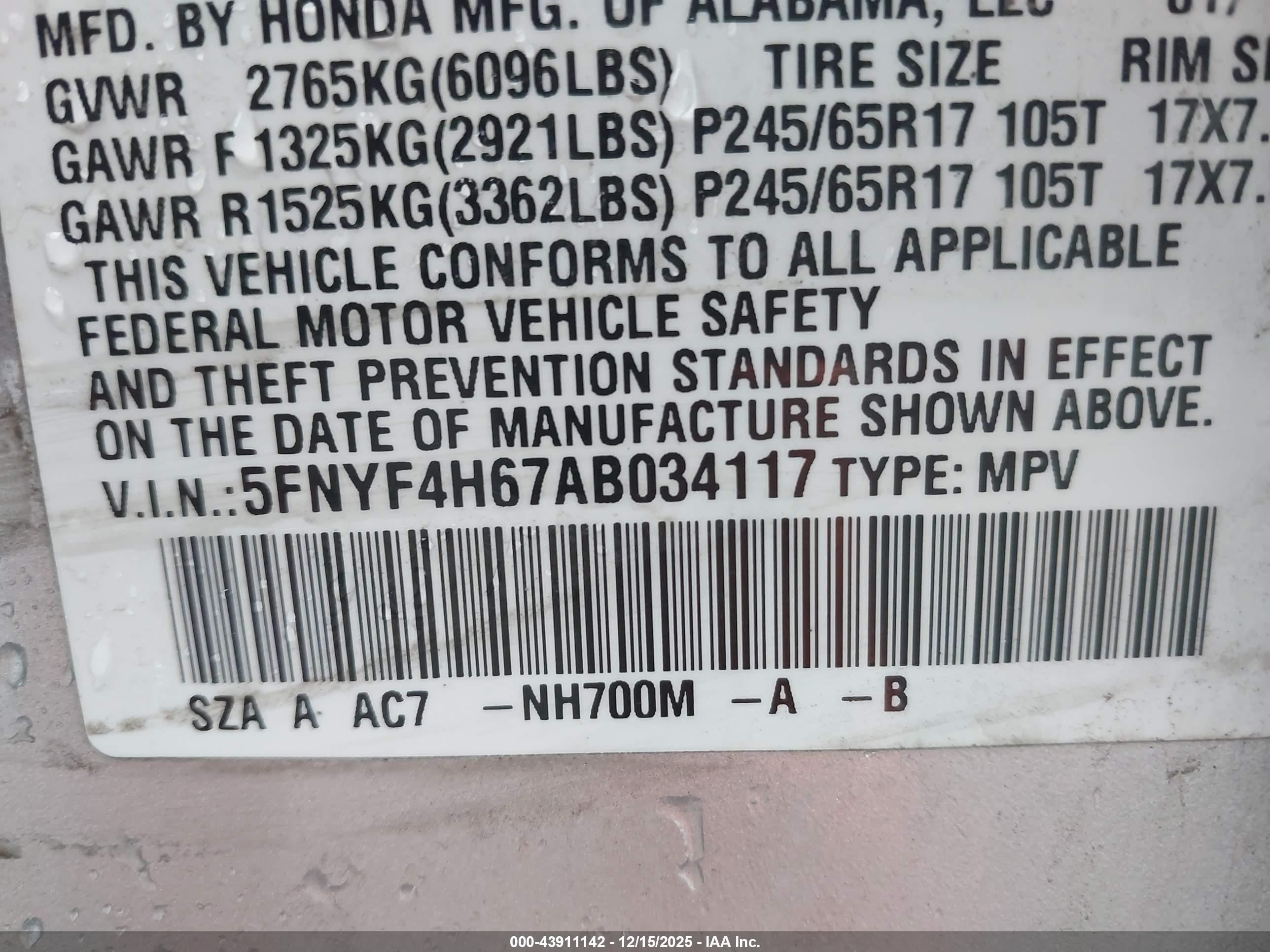 HONDA PILOT image 9