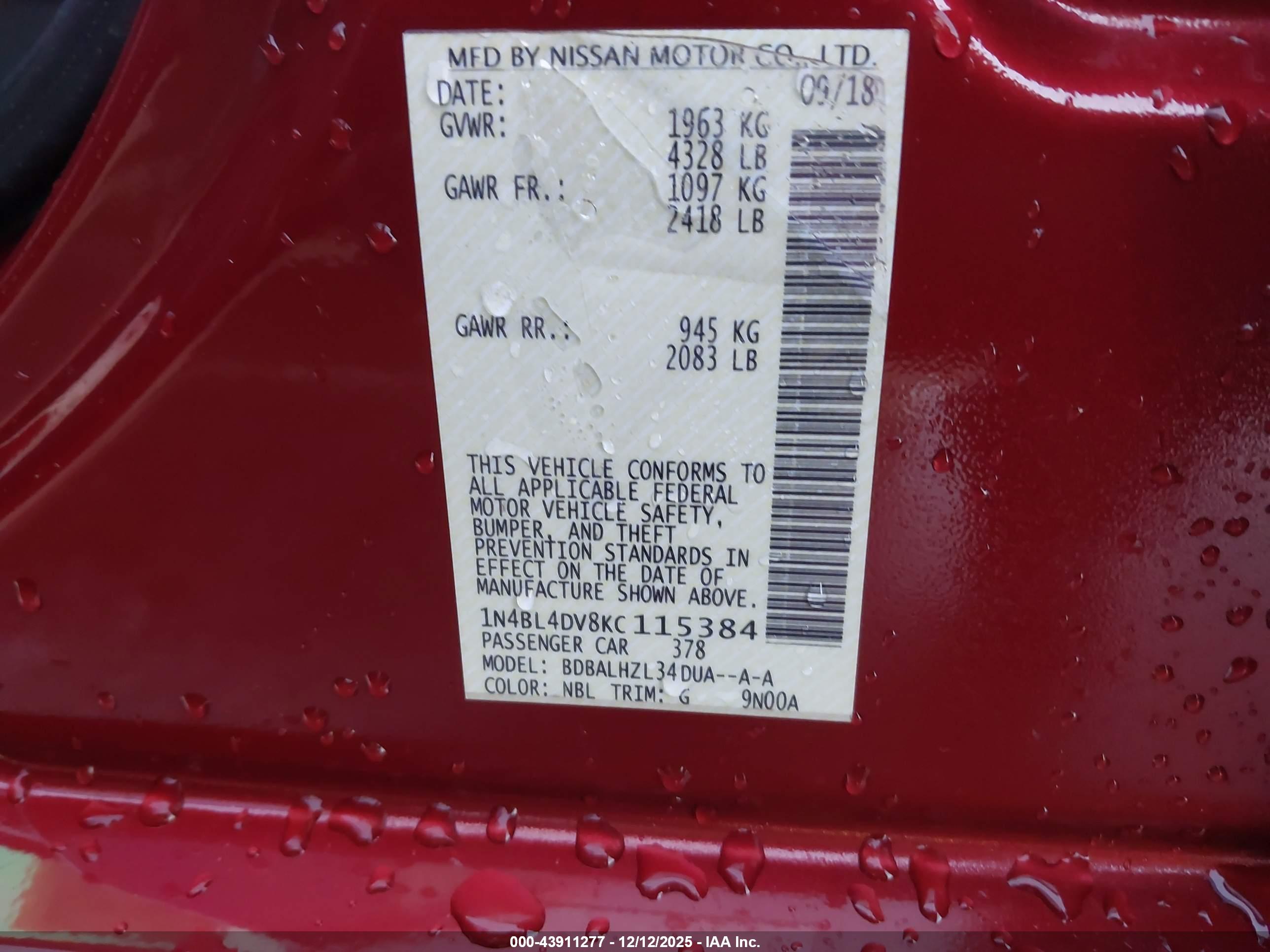 NISSAN ALTIMA image 9
