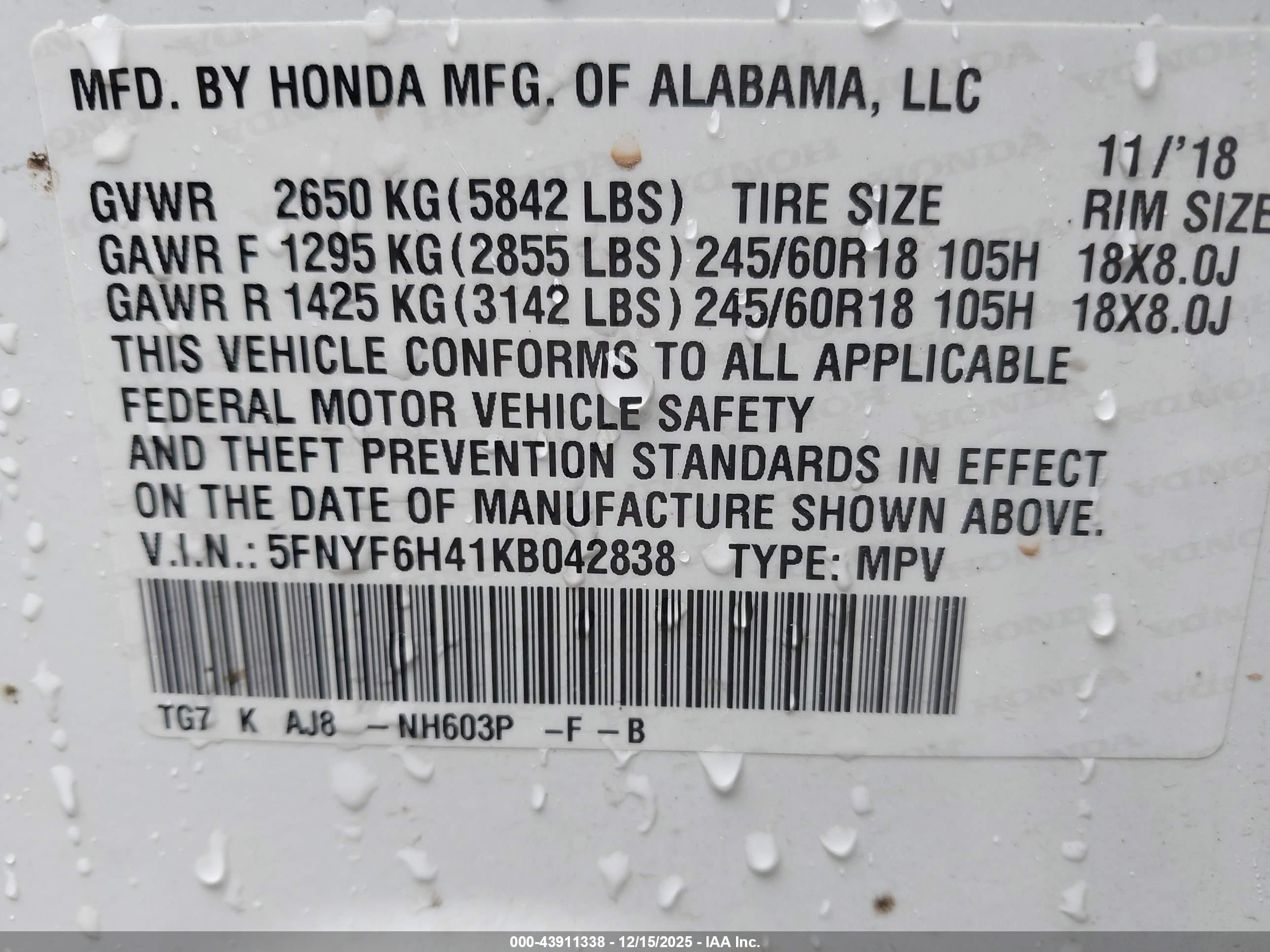 HONDA PILOT image 9