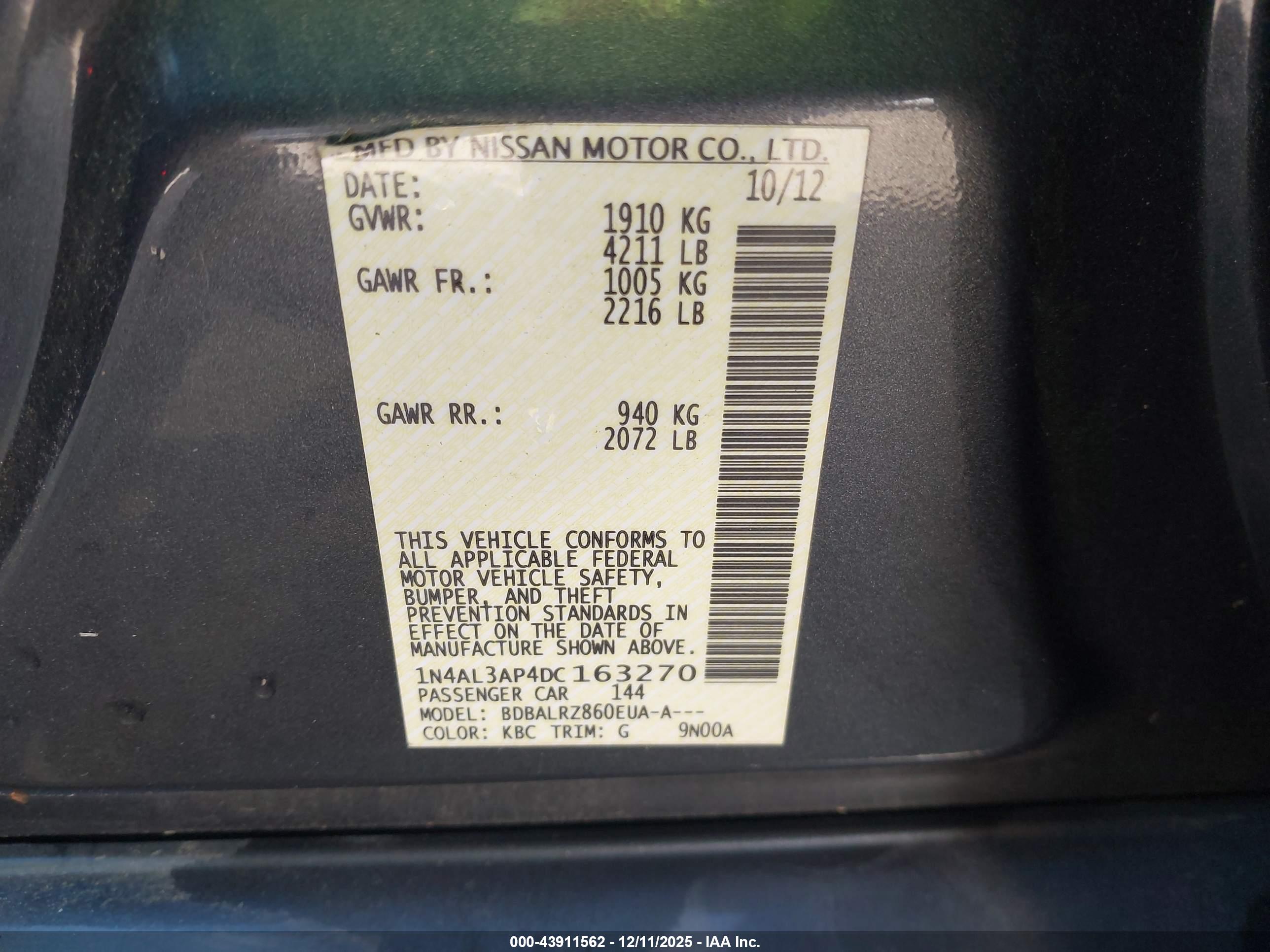 NISSAN ALTIMA image 9