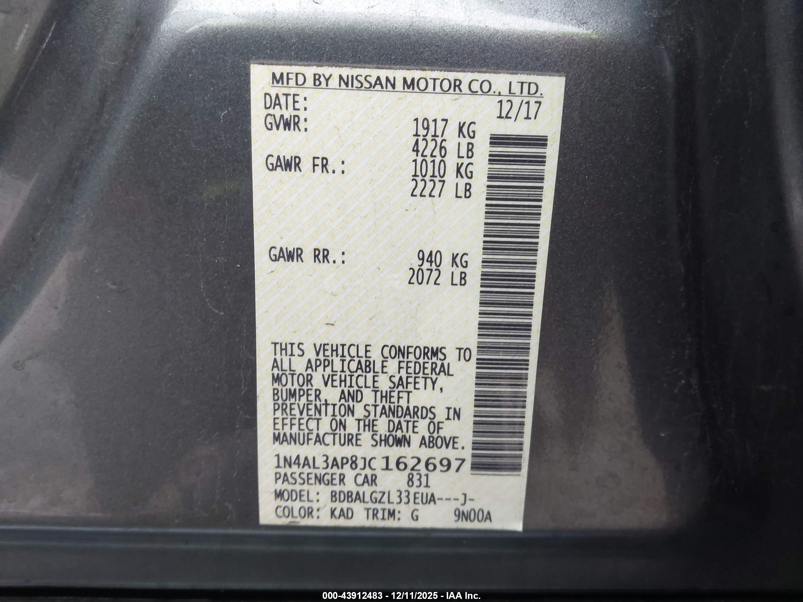 NISSAN ALTIMA image 9